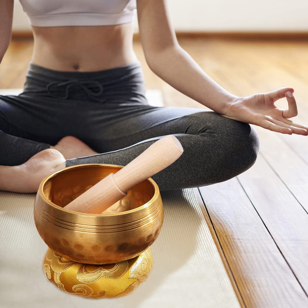 Tibetan Singing Bowl Set - Meditation Sound Bowl Cushion with Wooden Striker for Yoga, Meditation & Relaxation, Mindfulness,Chakra Healing, Stress Relief, Self-Regulation (3 inch) 3 inch - Image 6