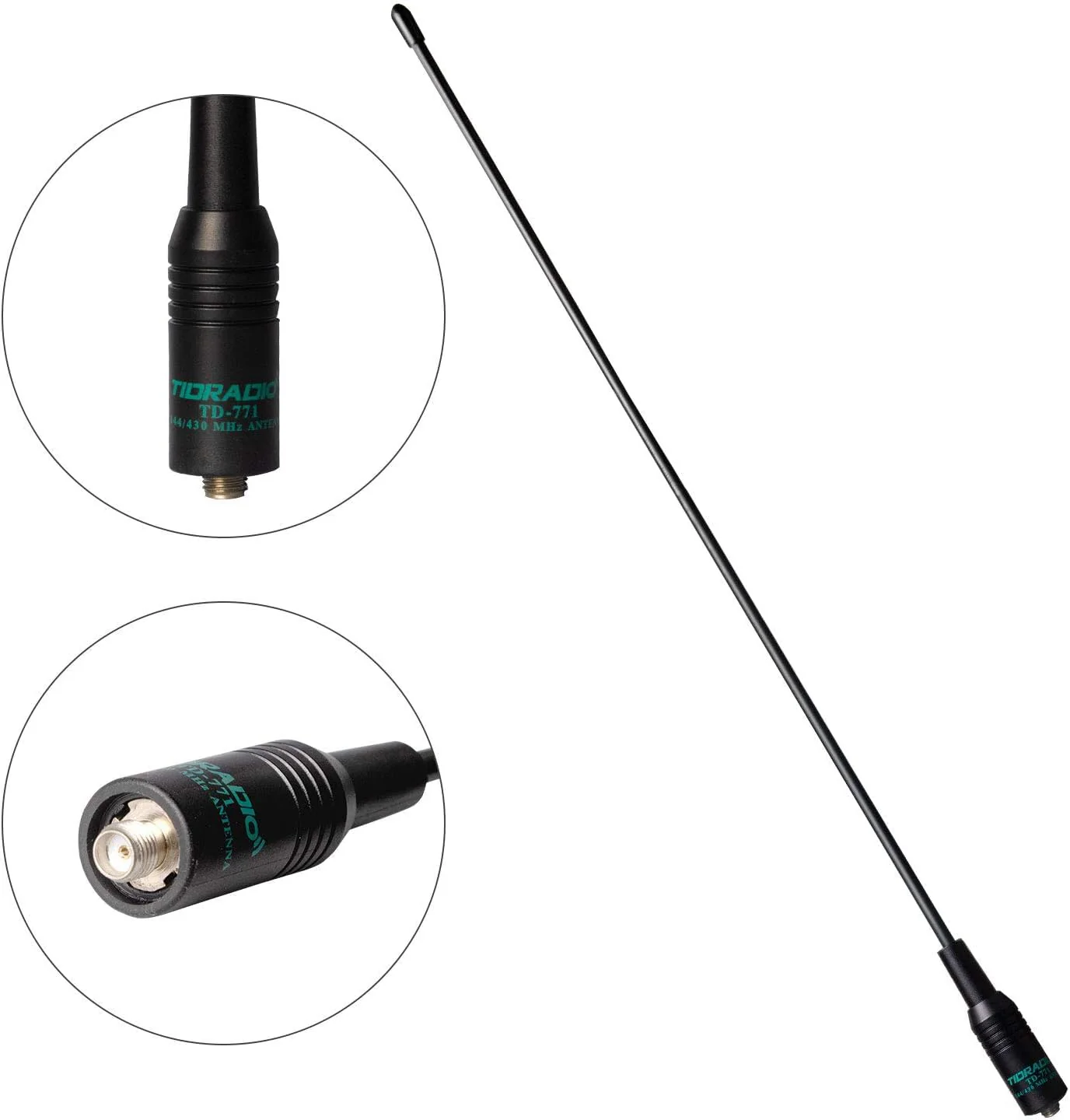 TIDRADIO TD-771 Antenna (2 Pack) VHF/UHF, Walkie Talkie Antenna 144/430Mhz Ham Radio Antenna for BaoFeng UV-5R, 5RM, 5RX, TD-H8, TD-H3, UV-K5 Ham Radios 2Pack (TD-771 15.15" VHF/UHF) - Image 2