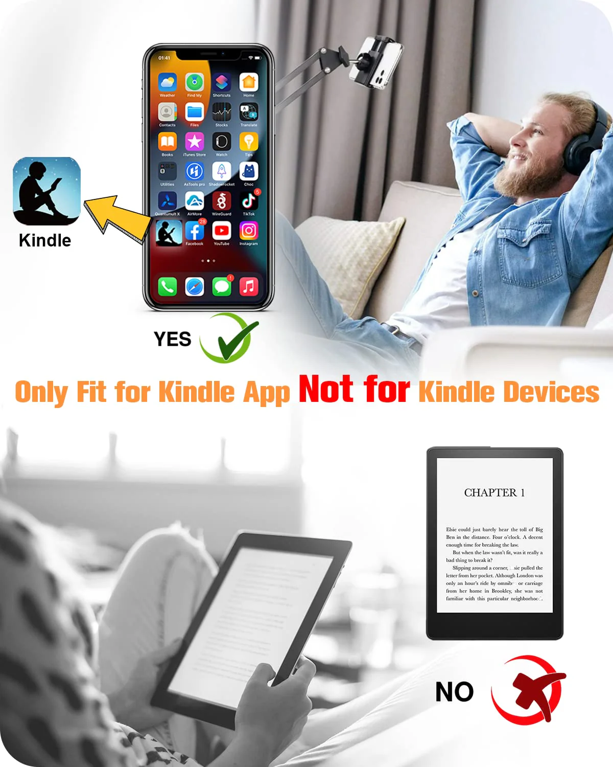 TikTok Remote Control Kindle App Page Turner, Bluetooth Camera Video Recording Remote, TIK Tok Scrolling Ring for iPhone, iPad, iOS, Android - Black - Image 5