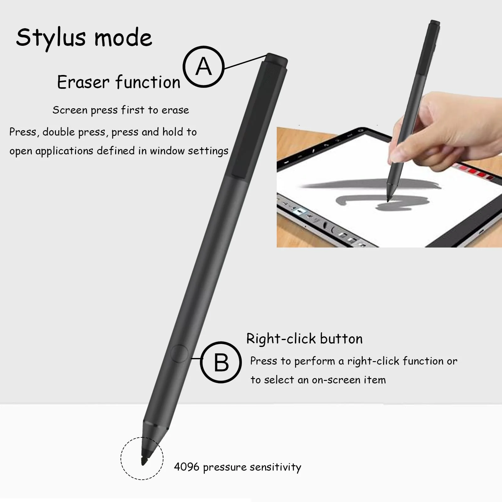 Tilt Pen for HP Tilt Pen SPEN-HP-03(2MY21AA) Compatible with HP Spectre X360/Envy X360/Pavilion X360 Laptop for Window 10,Support Protocol Mpp2.0 and Presentation Mode withBluetooth - Image 5