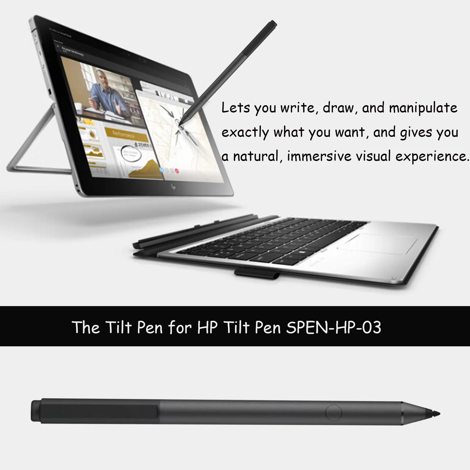 Tilt Pen for HP Tilt Pen SPEN-HP-03(2MY21AA) Compatible with HP Spectre X360/Envy X360/Pavilion X360 Laptop for Window 10,Support Protocol Mpp2.0 and Presentation Mode withBluetooth - Image 6