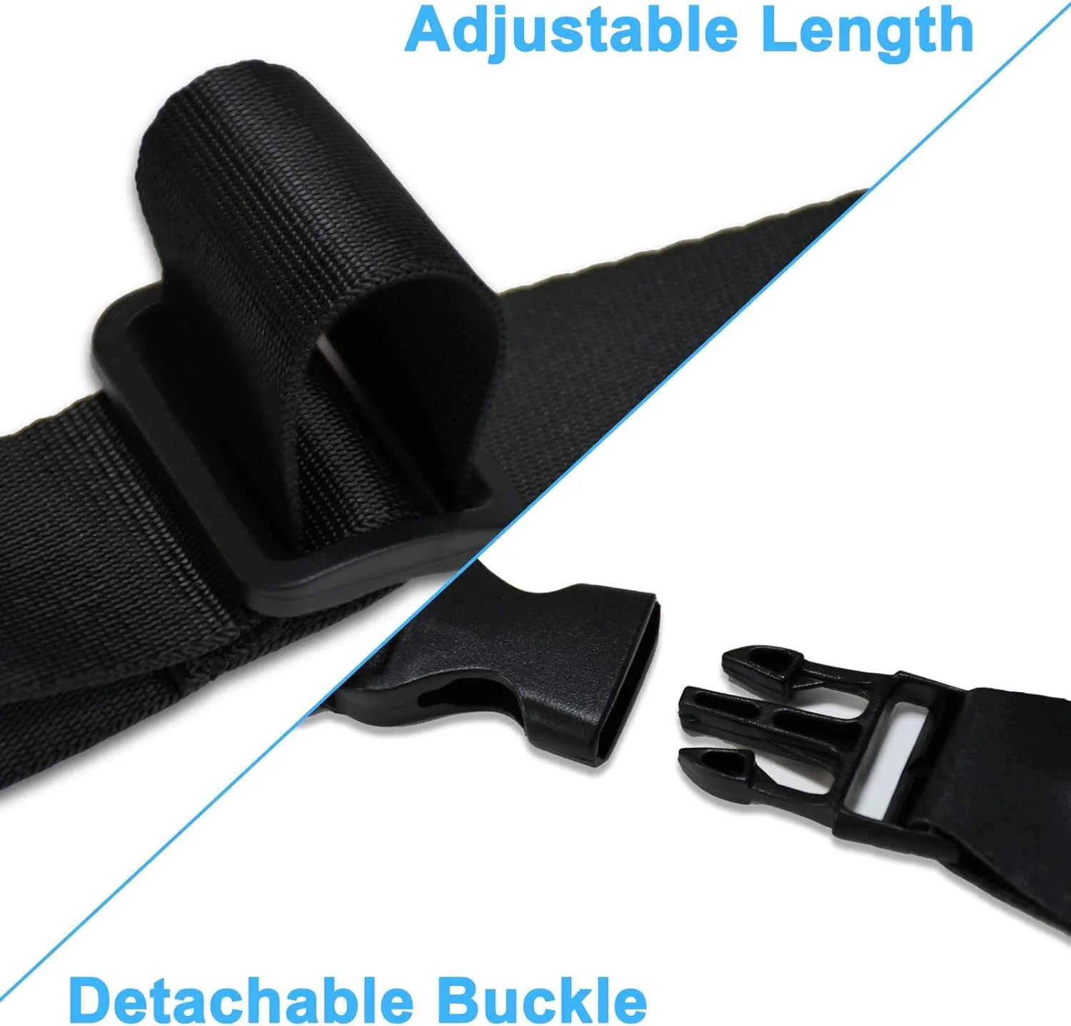 TIMISM Shoulder Strap, 59 inch Adjustable Removable Shoulder Straps, Sturdy Nylon Comfortable Shoulder Strap, Universal Replacement Shoulder Strap for Tablet Case/Camera/Crossbody Bag, Black - Image 3