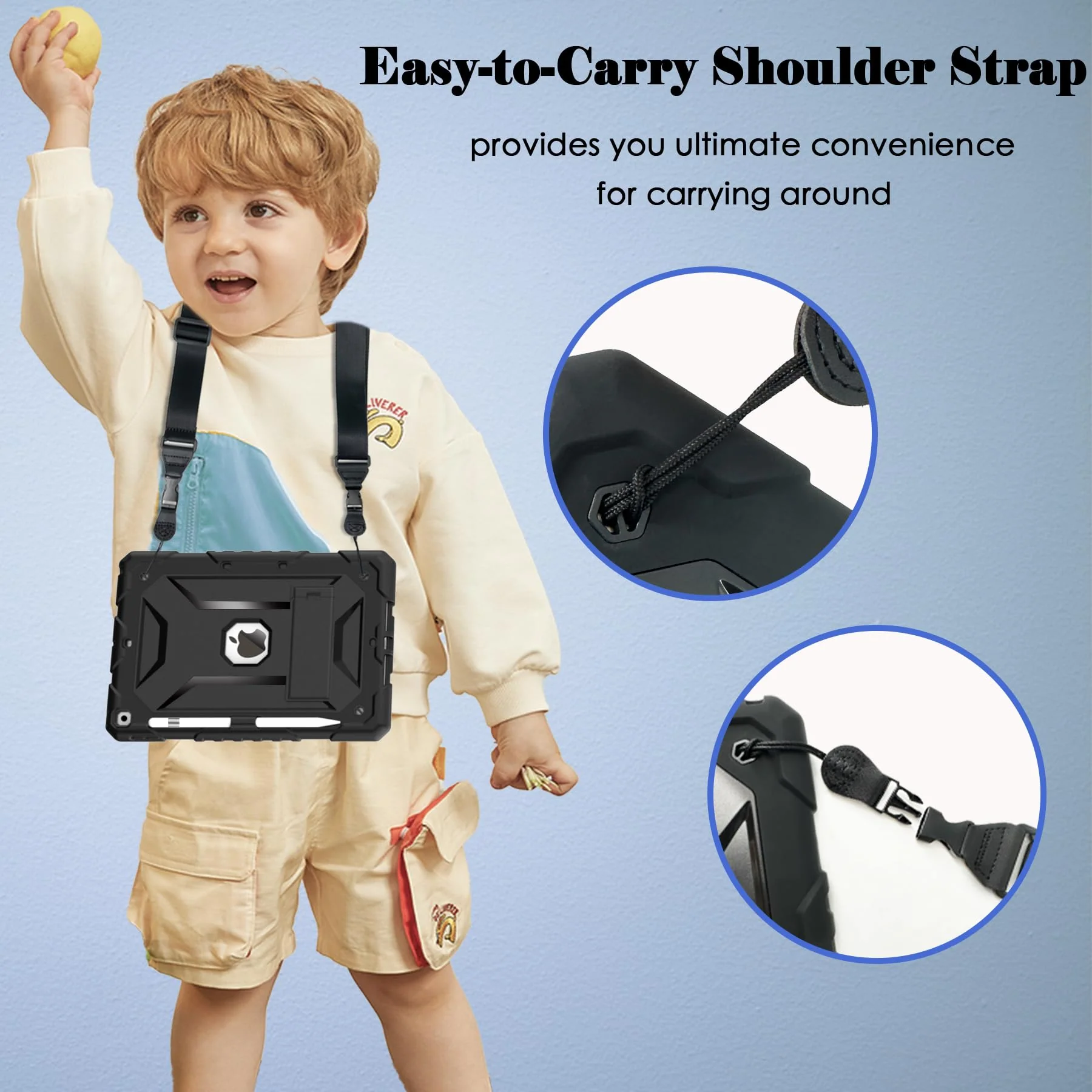 TIMISM Shoulder Strap, 59 inch Adjustable Removable Shoulder Straps, Sturdy Nylon Comfortable Shoulder Strap, Universal Replacement Shoulder Strap for Tablet Case/Camera/Crossbody Bag, Black - Image 4