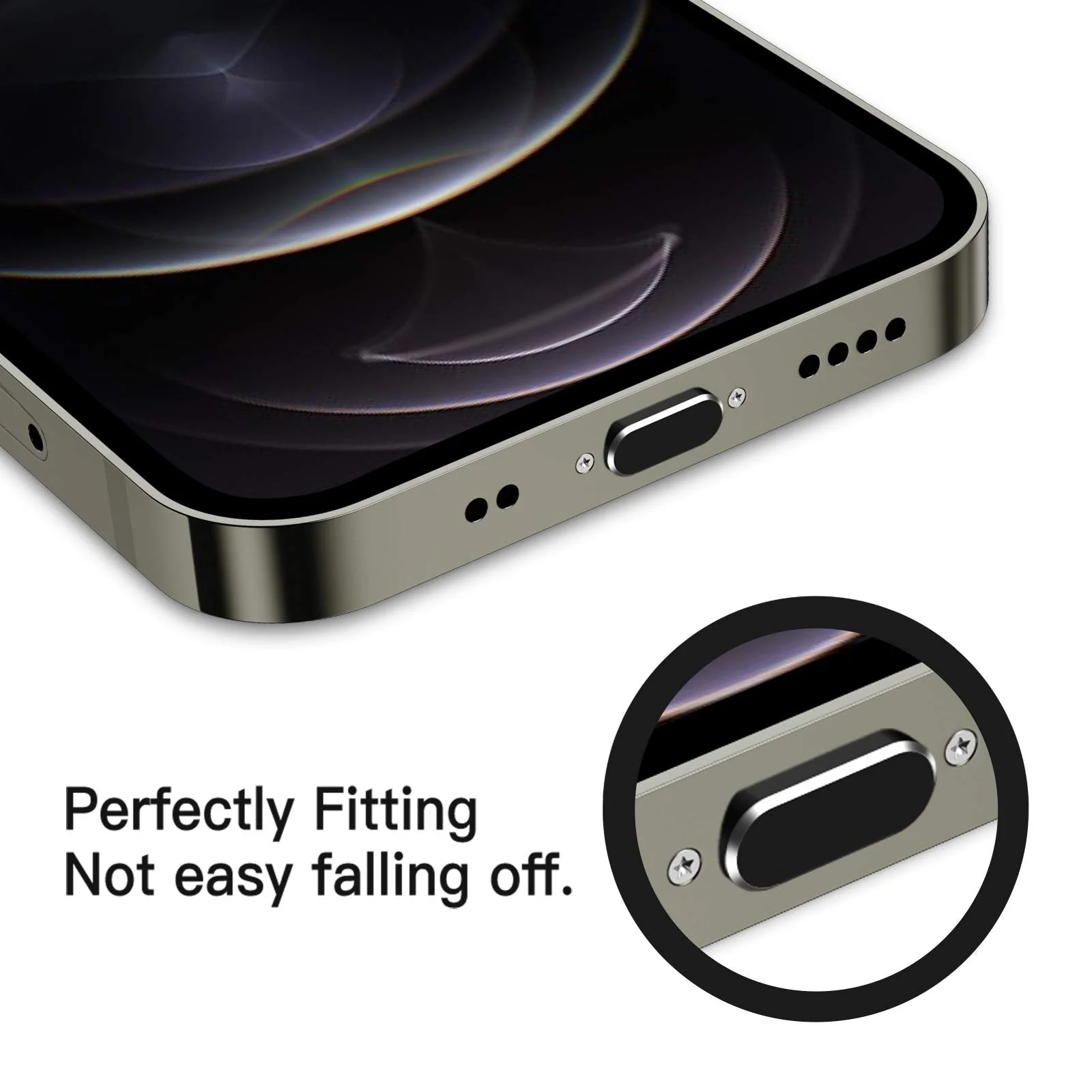 TITACUTE 2 Pack Anti Dust Plugs for iPhone 14 Pro Max 13 11 12 Mini Dust Cover 8 Pin Dust Plug + Mini Storage Box iPhone Charging Port Plugs for iPhone Xs XR X 8 7 Plus SE AirPods iPad Mini Air Black - Image 4