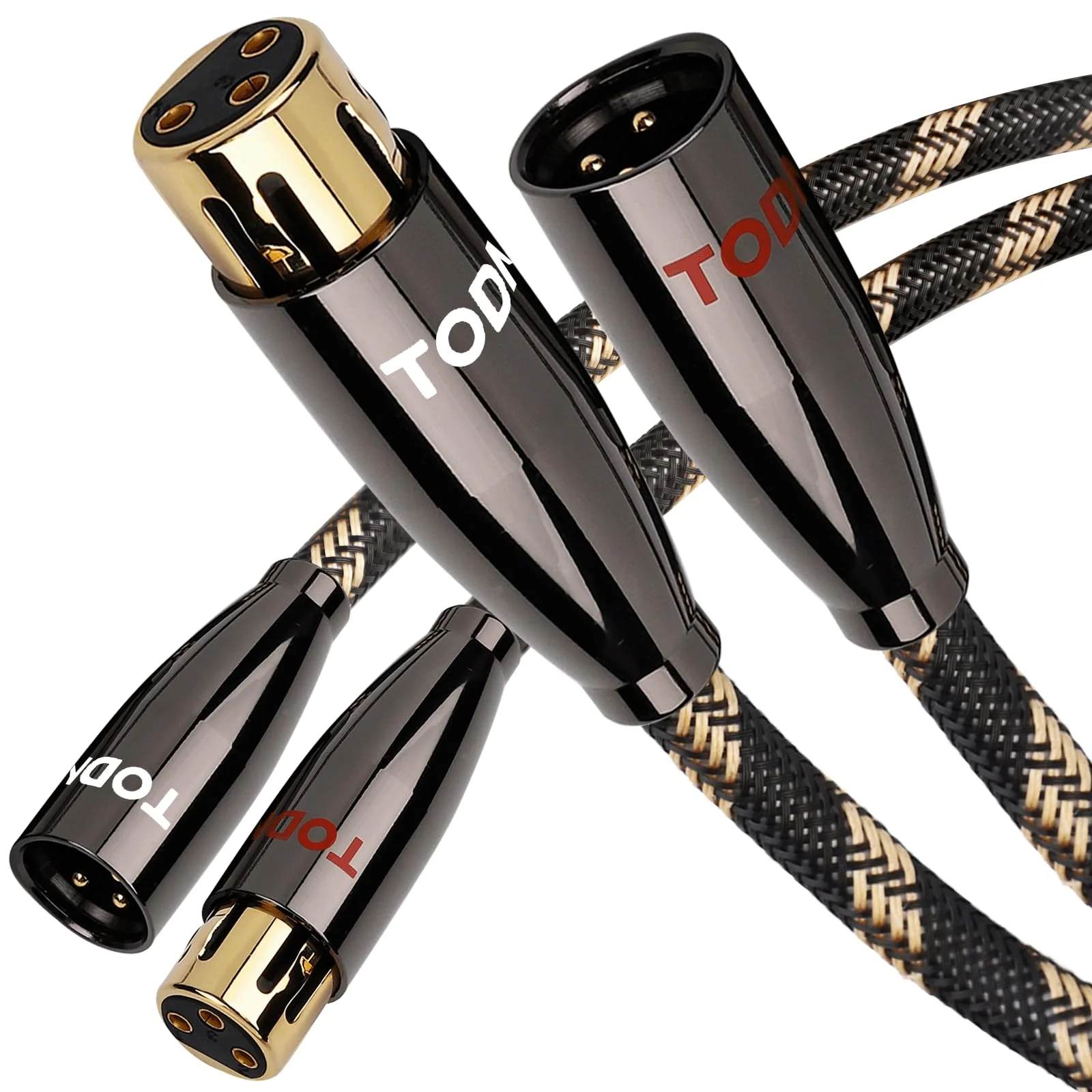 TODN A Pair Balanced XLR Cable for Audiophile, Professional XLR Mic Stereo Audio Cable with O-C-C Core, Dual Shielded for Live Sound/Studio (3ft/1m, 1 Pair) 3.3 ft A Pair - Pro