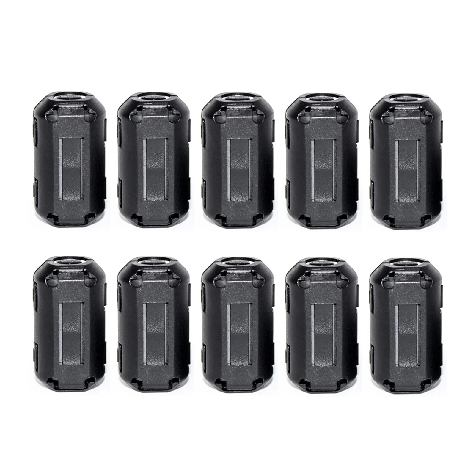 TOJOIN 10PCS Ferrite Bead Clip on Ferrite Core RFI EMI Noise Suppressor Ferrite Rings Cable Clip for Phone, TV, Speaker, USB Radio, Audio Equipment 9mm Inner Diameter Black 9mm-10pcs