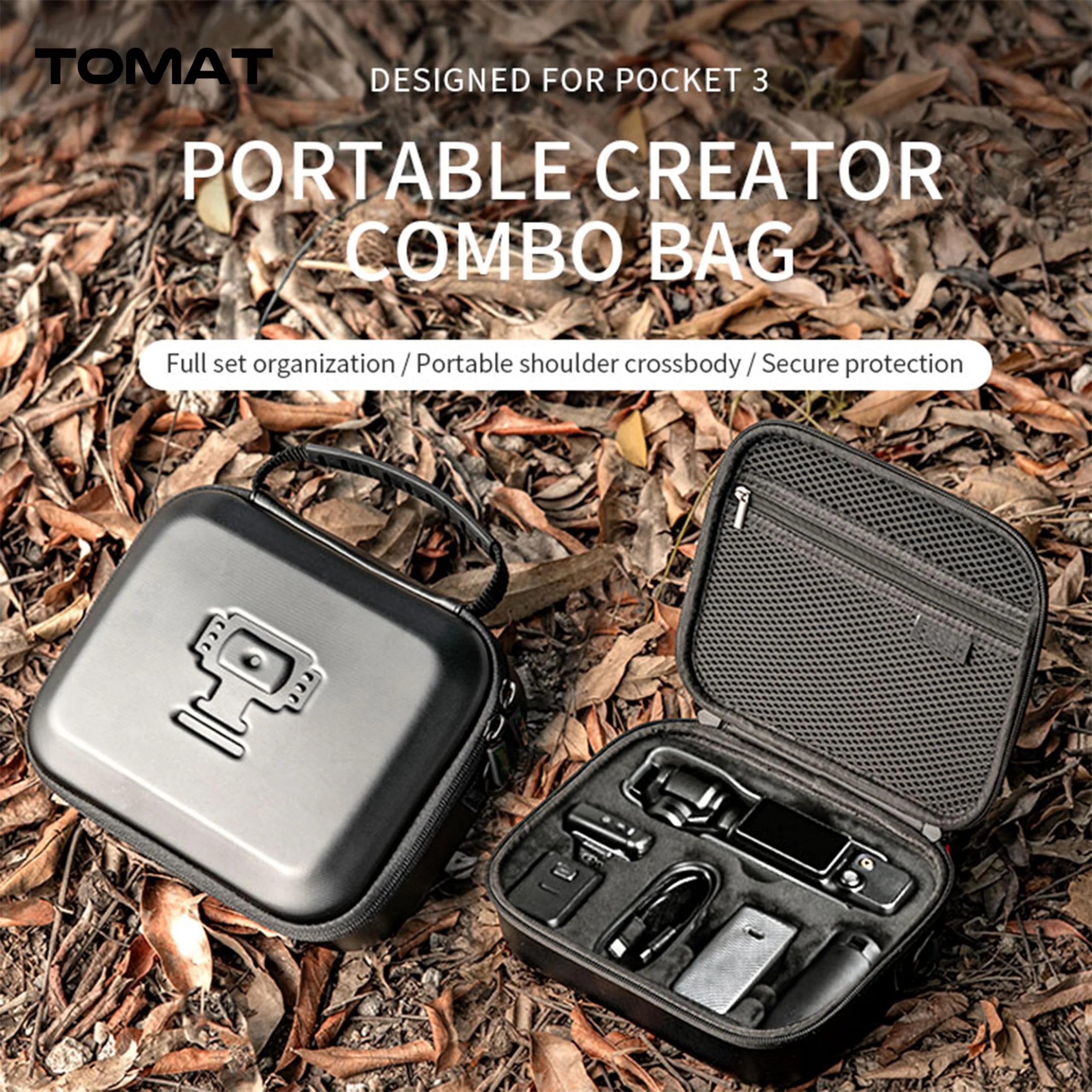 Tomat Carrying Case for DJI Osmo Pocket 3, Portable Waterproof Storage Bag with Shoulder Straps, Case for DJI Osmo Pocket 3 Creator Combo Vlogging Camera Accessories for Traveling - Image 2