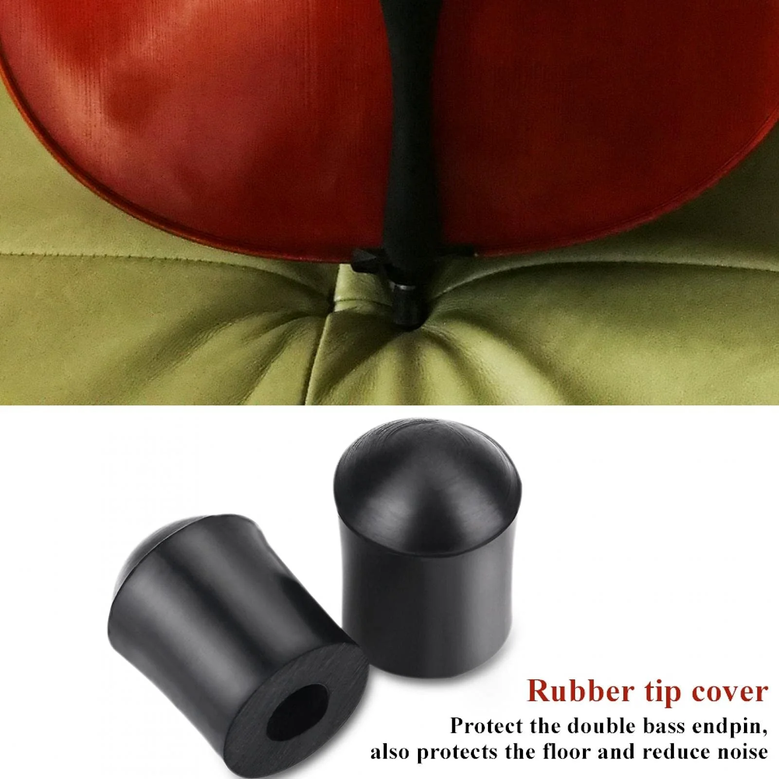 Tomotato 2PCS Double Bass Endpin Protector Double Bass Endpin Rubber Tip Stopper Upright Bass Parts Replacement Rubber Tip for Double Bass End Pin Protector - Image 6