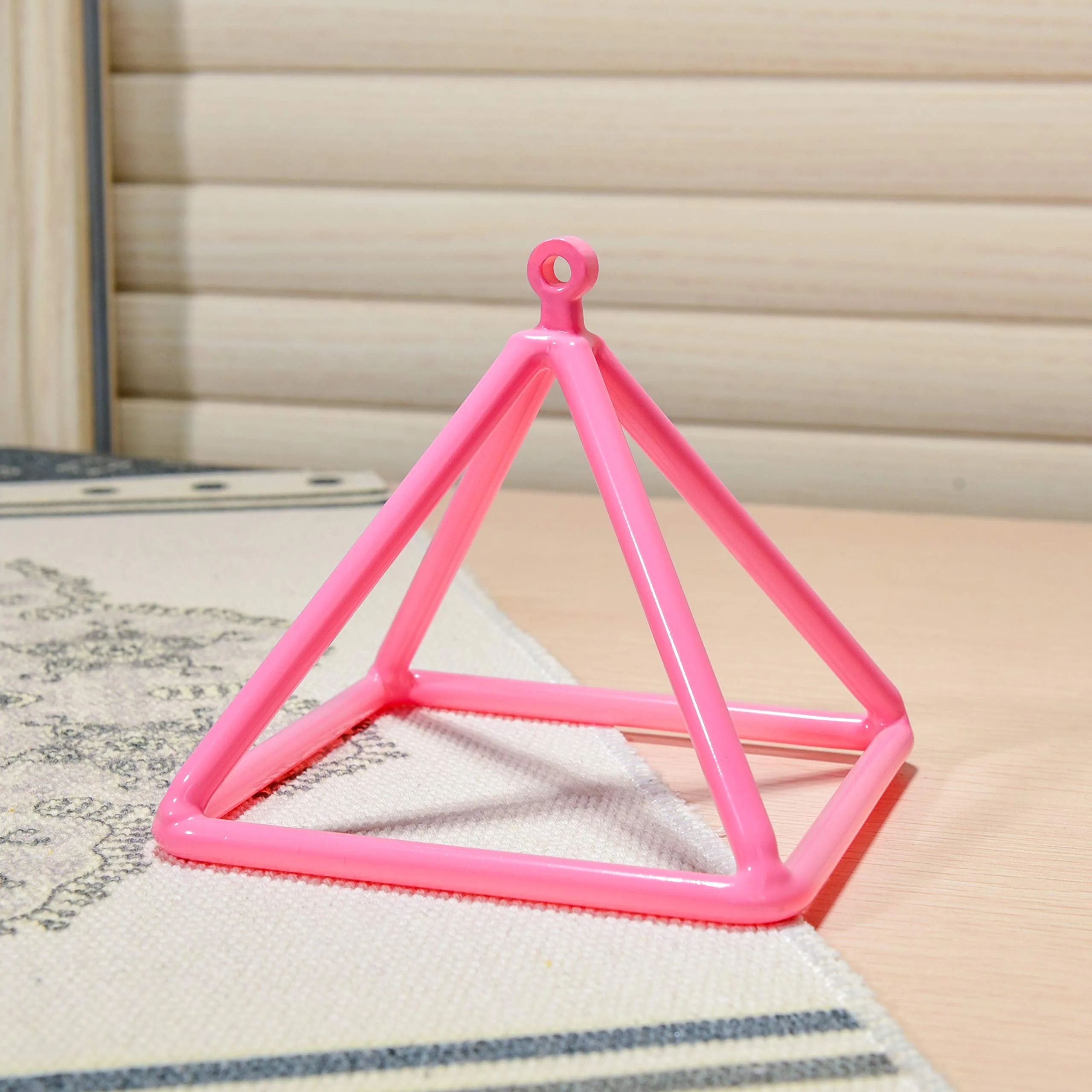 TOPFUND 5" Pink Crystal Singing Pyramid Sound Therapy Instrument with Carrying Case and Quartz Suede Mallet 5 inch Pink Singing Pyramid - Image 2