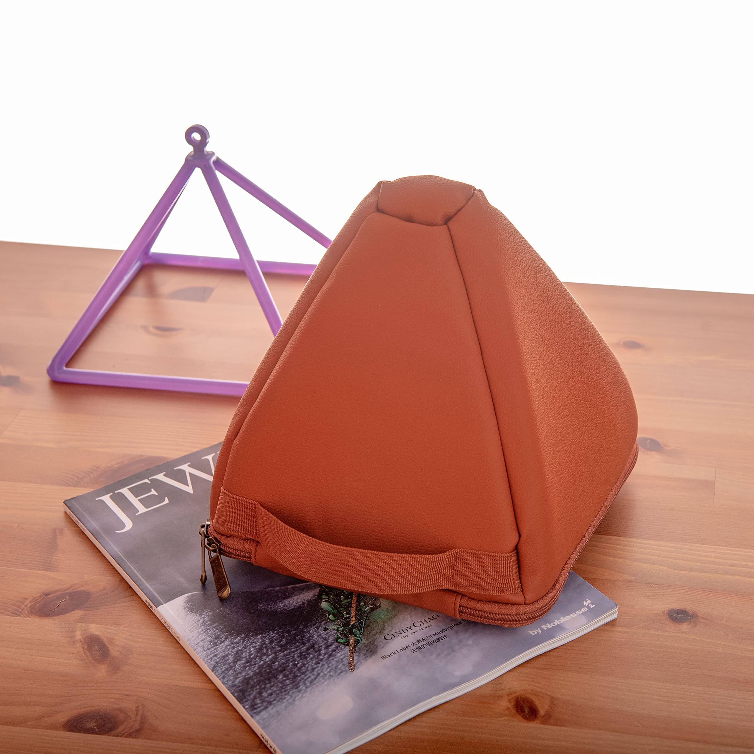 TOPFUND Artificial Leather Carrying Case for Packing Crystal Singing Pyramid 6 inch 6" Artificial Leather Carrying Case - Image 5