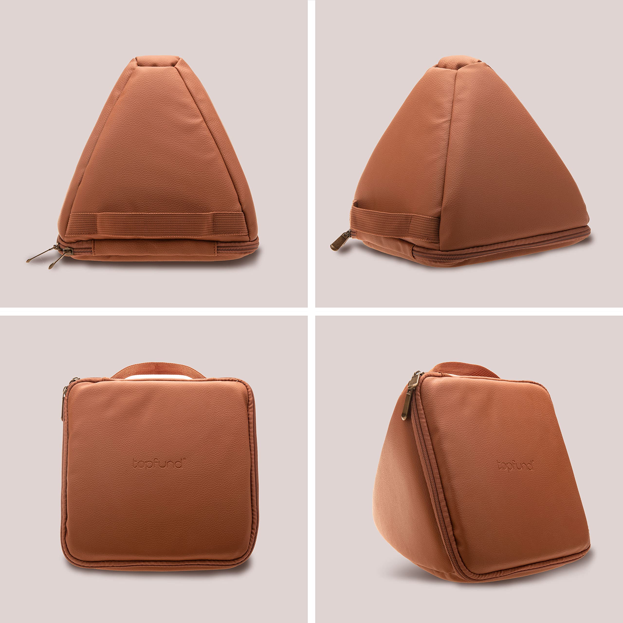 TOPFUND Artificial Leather Carrying Case for Packing Crystal Singing Pyramid 6 inch 6" Artificial Leather Carrying Case - Image 6
