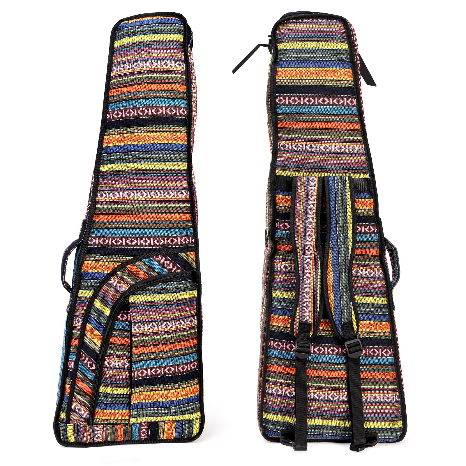 Tosnail Mini Strat Gig Bag with 10mm Padding, Shoulder Strap and Carry Handle, Vintage Electric Guitar Storage Case Bag - Bohemian Style