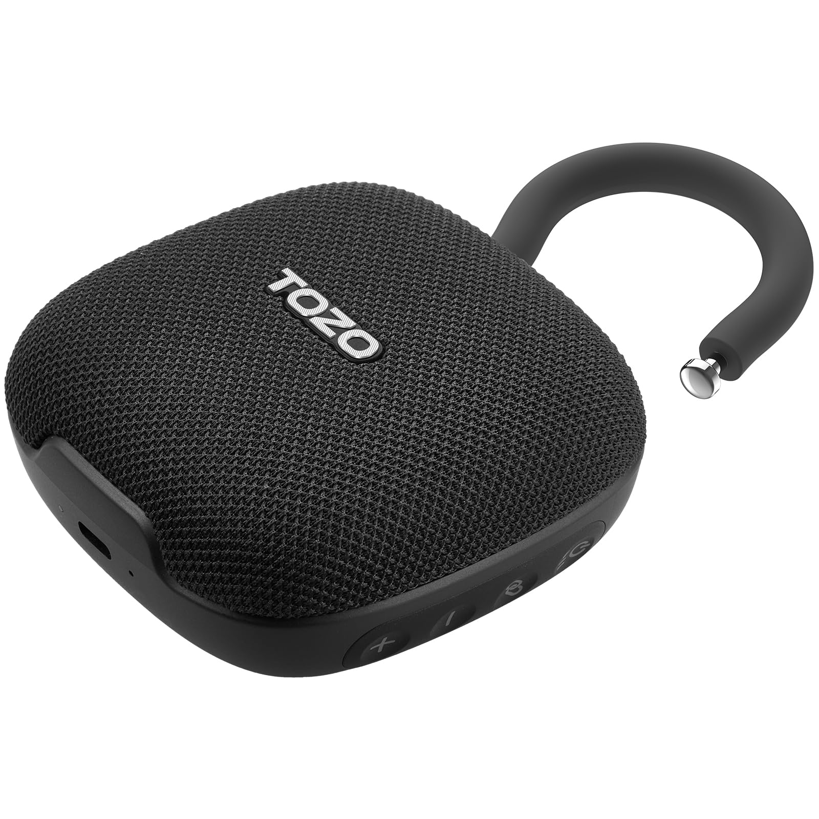 TOZO PE1 Portable Bluetooth Speakers with Adjustable Carabiner, Mini Bluetooth Wireless Shower Speaker with IPX8 Waterproof, 32H Playtime Punchy Bass Audio Speaker for Home, Outdoor and Travel, Black