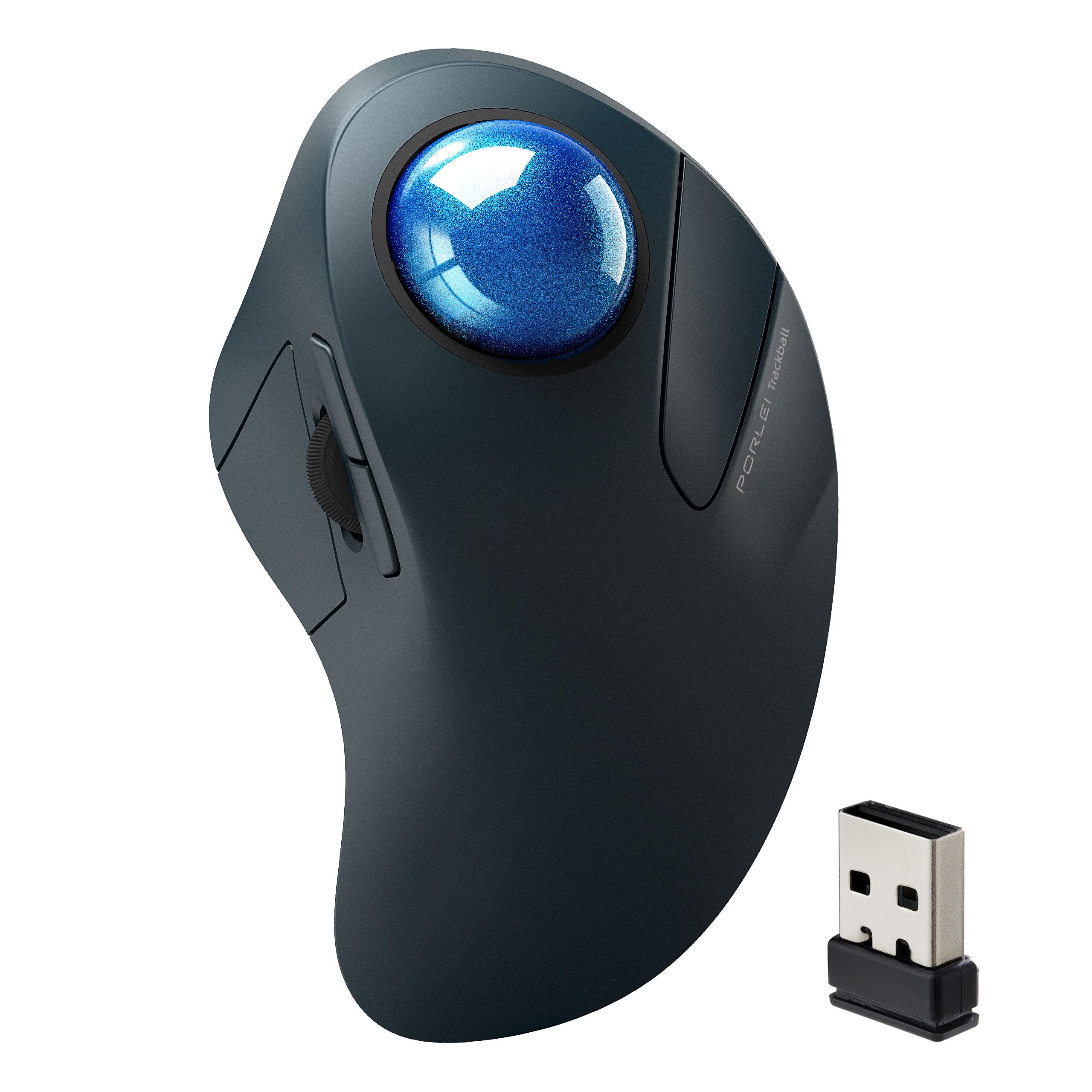 Trackball Mouse Wireless, Ergonomic Design with Comfort Wrist Support and Tracking, Reduce Wrist Strain, USB-C Rechargeable, Reliable Bluetooth or 2.4G Connection, Compatible for PC, Mac, Windows