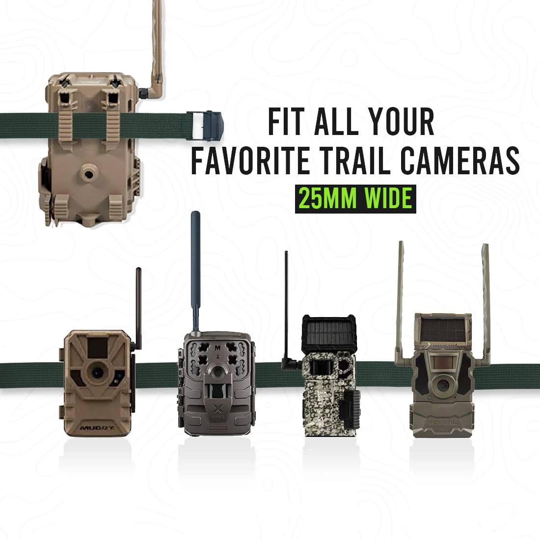Trail Camera Straps, Upperosey Game Cam Mounting Strap with Long-Lasting Alloy Buckle, Nylon Fiber Strap for Wildlife Trial Camera Accessory, Deer Camera Tree Belts, 25mm Width* 6 ft. Long (2 Packs) 2 Packs - Image 4