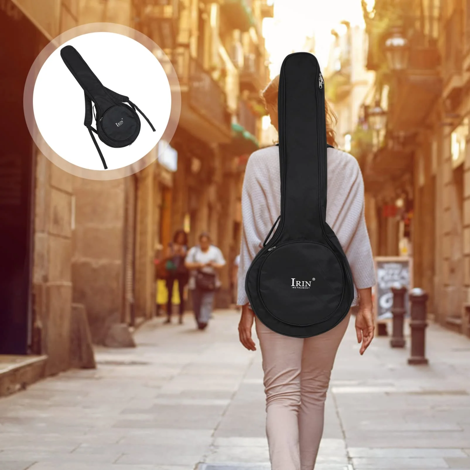 Travel Backpack Bag Padded Storage Resonator Black Resistant Accessories Banjo Back Bag Practical -resistant Full Size Pouch Case Banjos Gig Convenient - Xxcm Five Black Backpack - Image 2