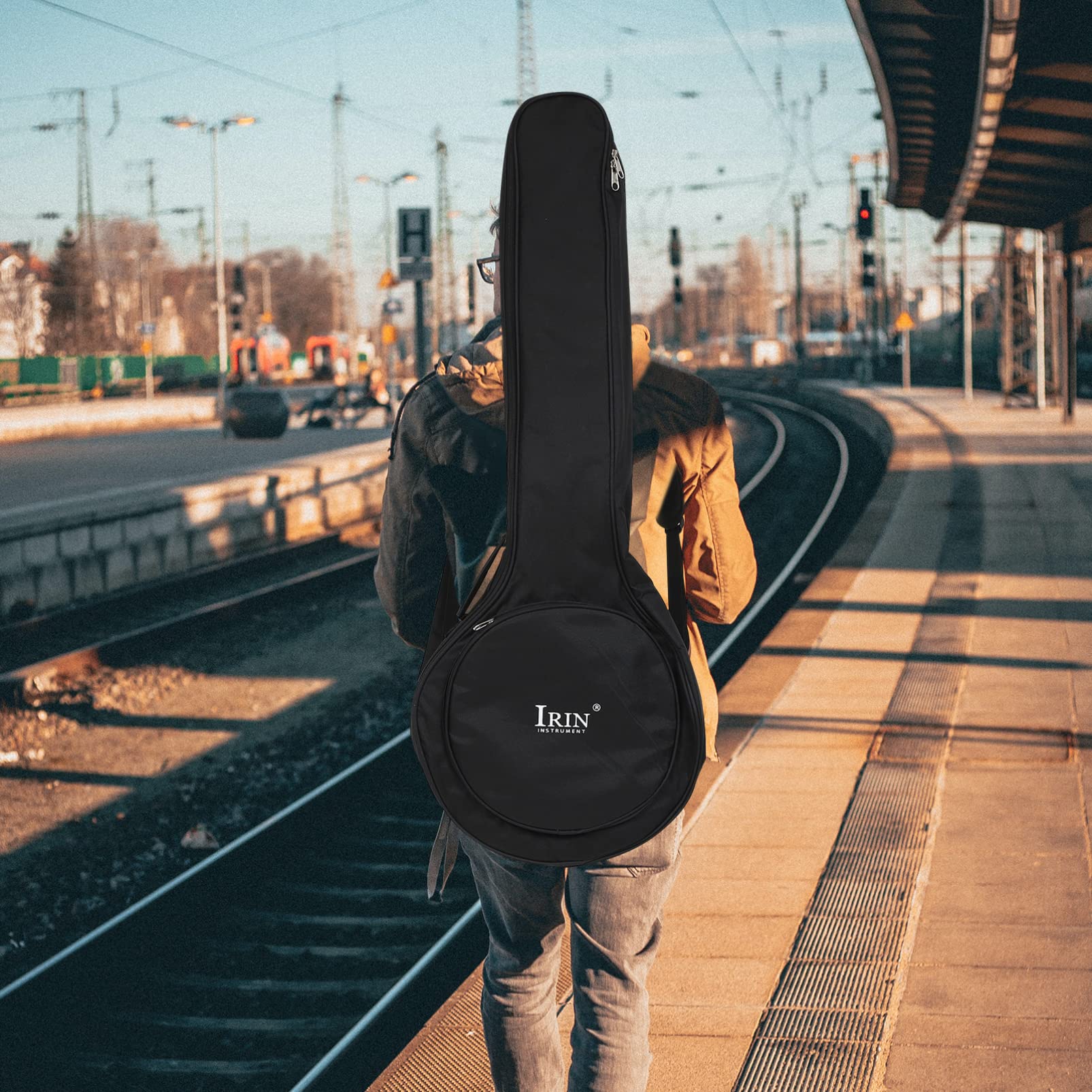 Travel Backpack Bag Padded Storage Resonator Black Resistant Accessories Banjo Back Bag Practical -resistant Full Size Pouch Case Banjos Gig Convenient - Xxcm Five Black Backpack - Image 8