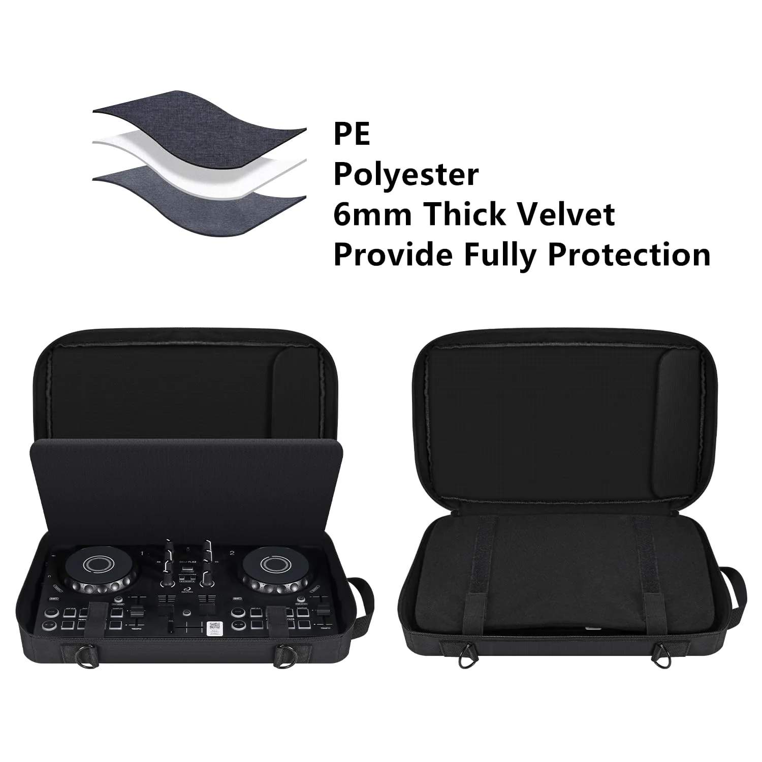 Travel Case for AlphaTheta DDJ-FLX2,Portable Carry Cover Shoulder Bag Backpack for Hercules DJControl Inpulse 200 MK2/Inpulse 200,for Pioneer DDJ-200/WeGO4-K/FLX2 DJ Controller Accessories Black - Image 2