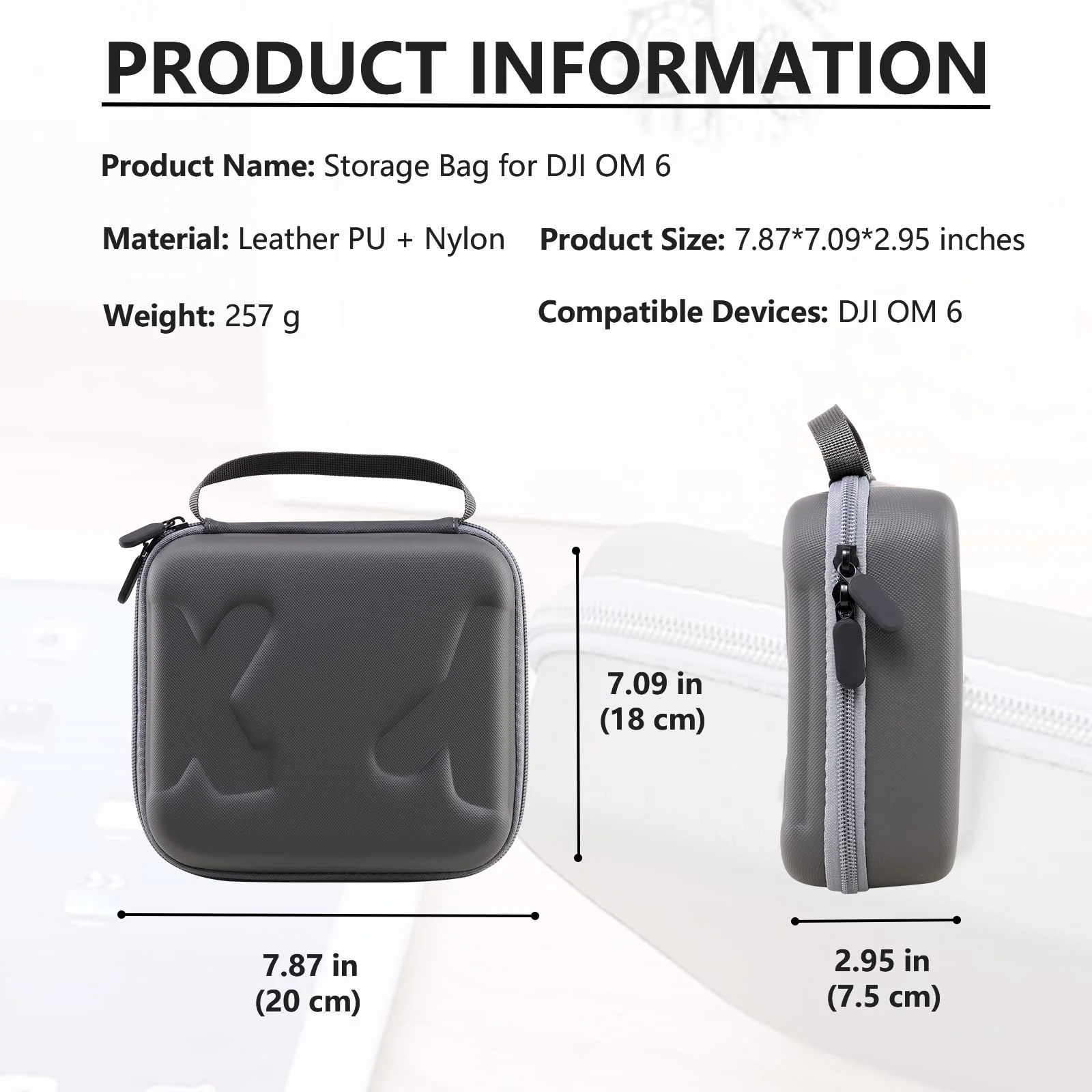 Travel Case for DJI OM 6 - Portable Storage Bag Hardshell Carrying Case Fits DJI Osmo Mobile 6 Smartphone Gimbal Stabilizer and Accessories(Grey) OM6 Case DJI OM 6 Case-Grey - Image 5