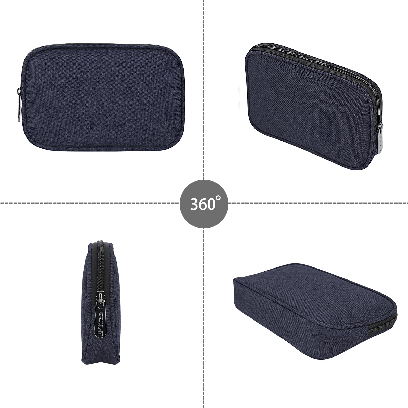 Travel Case Organizer for Small Electronics and Accessories,Tech Bag, Travel Essentials for Mouse, Cord, Charger, Phone, Earphone, Power Bank, Hub, Toiletries, Cosmetics, Personal Items (Blue) Blue - Image 4