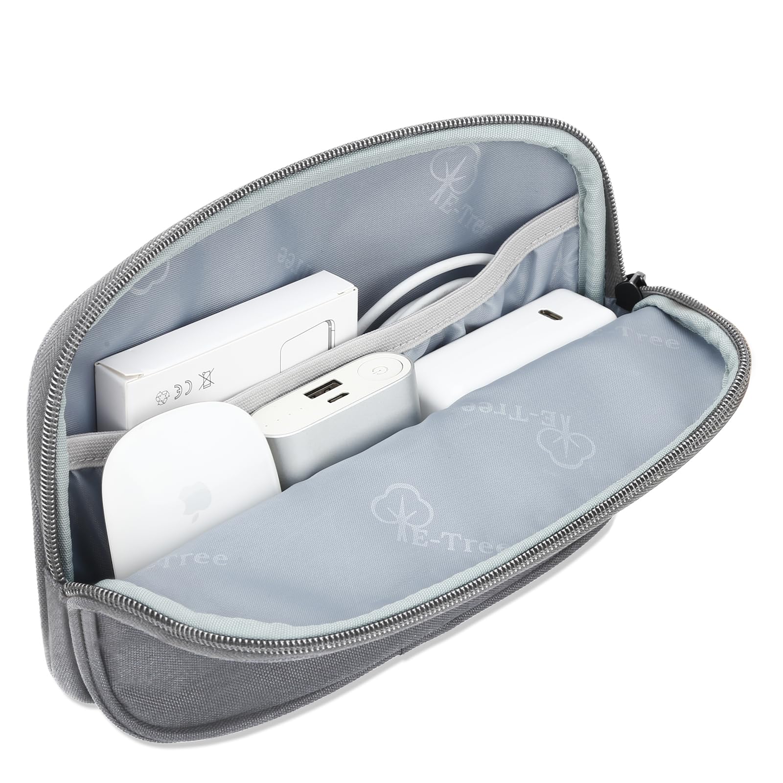 Travel Case Organizer for Small Electronics and Accessories,Tech Bag, Travel Essentials for Mouse, Cord, Charger, Phone, Earphone, Power Bank, Hub, Toiletries, Cosmetics, Personal Items (Grey) Grey - Image 4