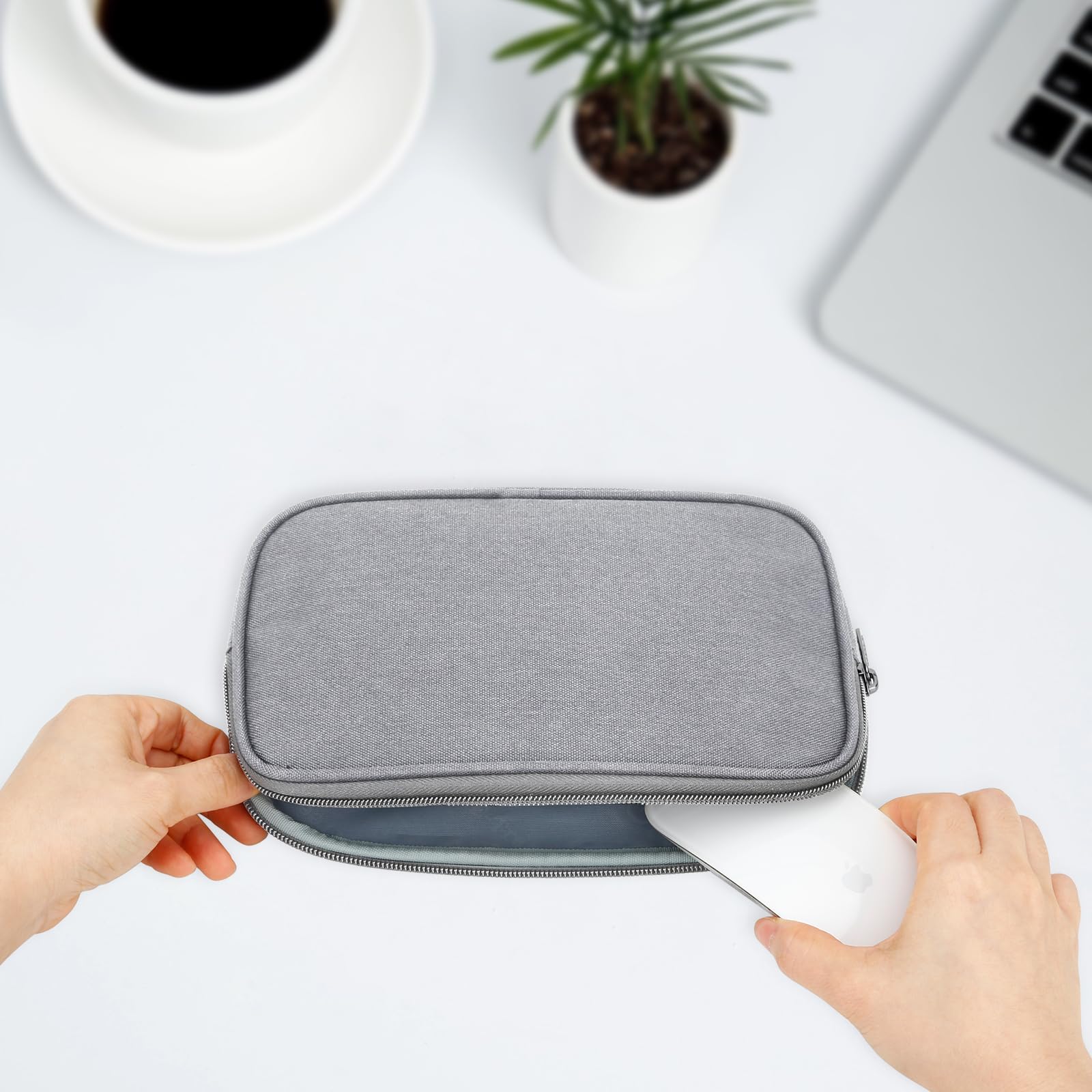 Travel Case Organizer for Small Electronics and Accessories,Tech Bag, Travel Essentials for Mouse, Cord, Charger, Phone, Earphone, Power Bank, Hub, Toiletries, Cosmetics, Personal Items (Grey) Grey - Image 5
