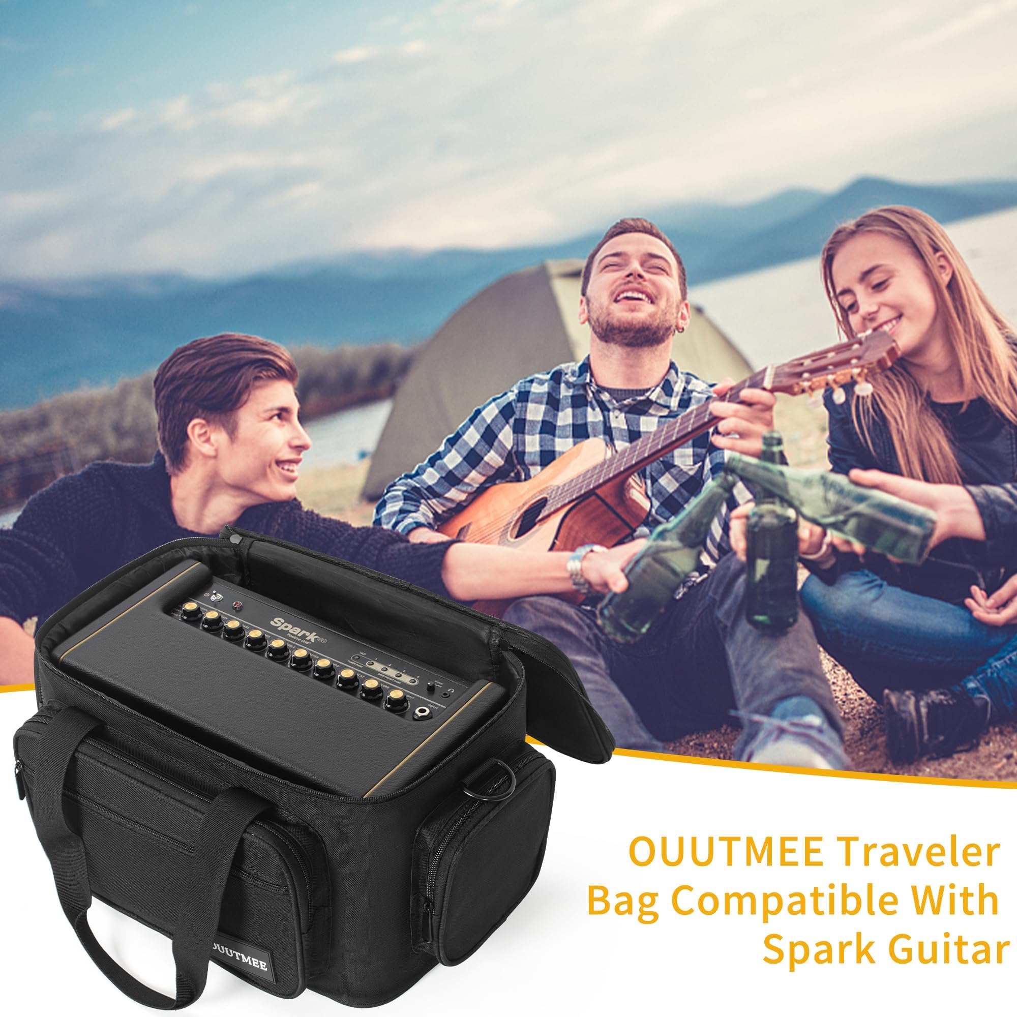 Traveler Bag Compatible With Spark Guitar 40-Watt Amplifier, Travel Storage Case with Shoulder Strap And Accessory Pocket - Image 7