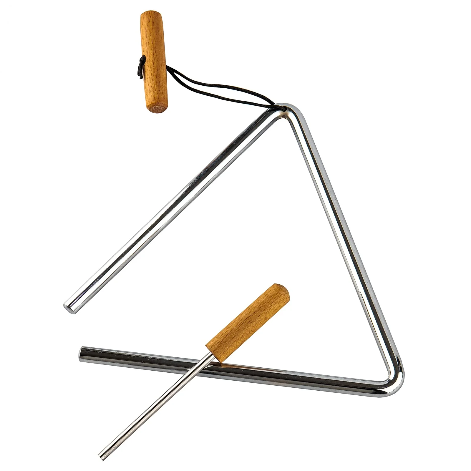 Triangle Hand Percussion with Striker,Rhythm Steel Triangles Music Instrument (8 inch) 8 in