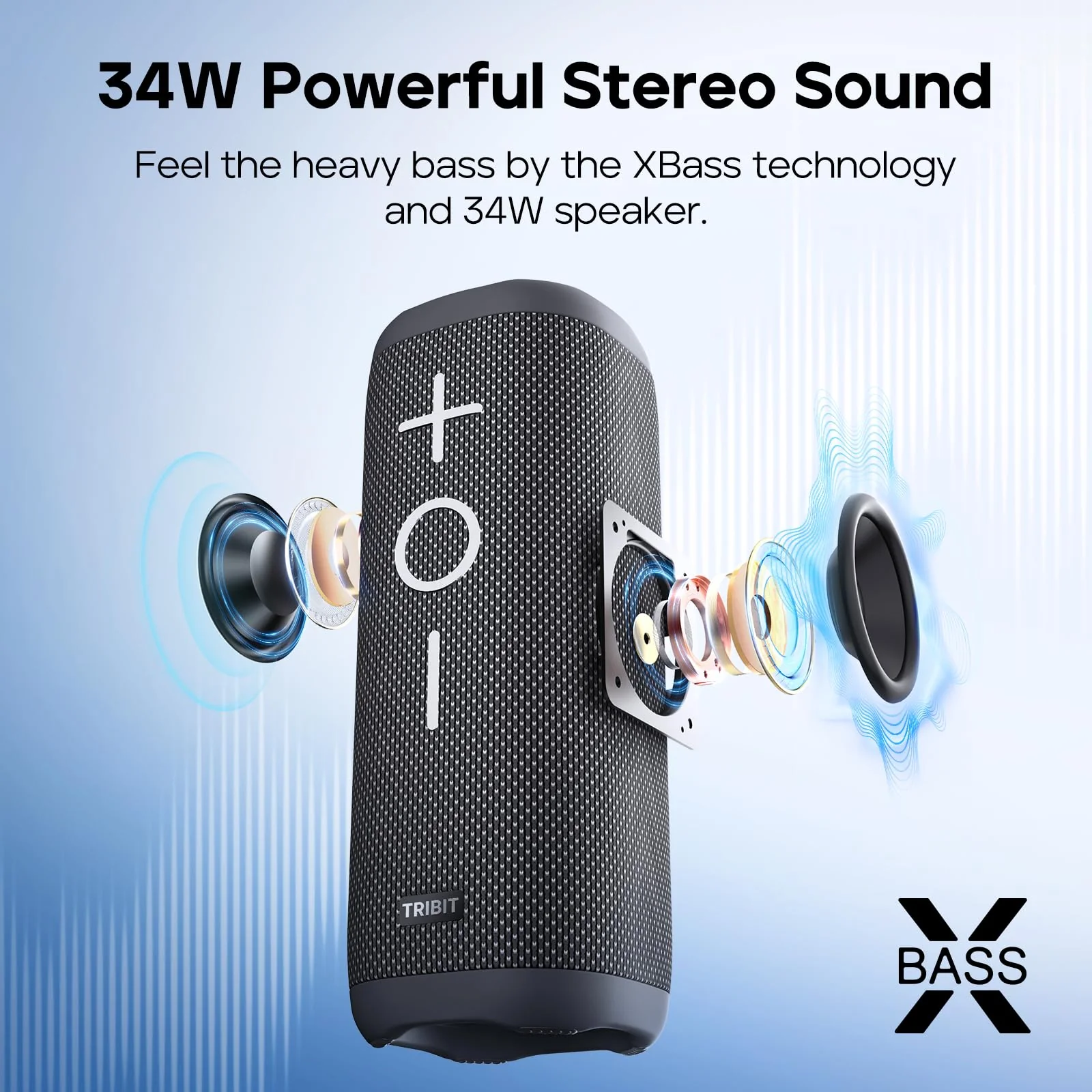 Tribit StormBox 2 Bluetooth Speaker with 34W 360° Surround Sound, XBass Tech, 24H Playtime, IPX7 Waterproof, Bluetooth 5.3, TWS Pairing Portable Wireless Speaker for Outdoor - Image 4