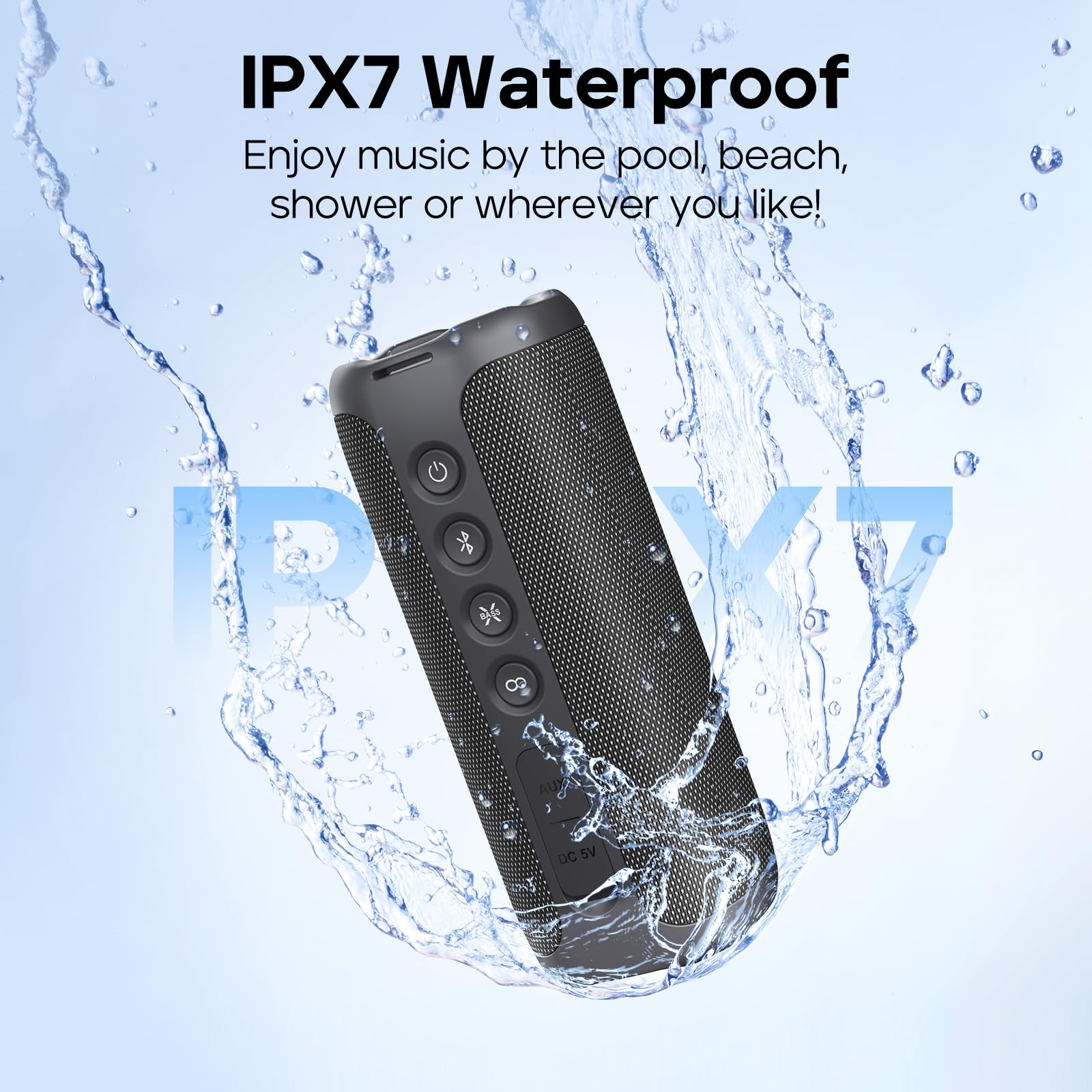 Tribit StormBox 2 Bluetooth Speaker with 34W 360° Surround Sound, XBass Tech, 24H Playtime, IPX7 Waterproof, Bluetooth 5.3, TWS Pairing Portable Wireless Speaker for Outdoor - Image 5