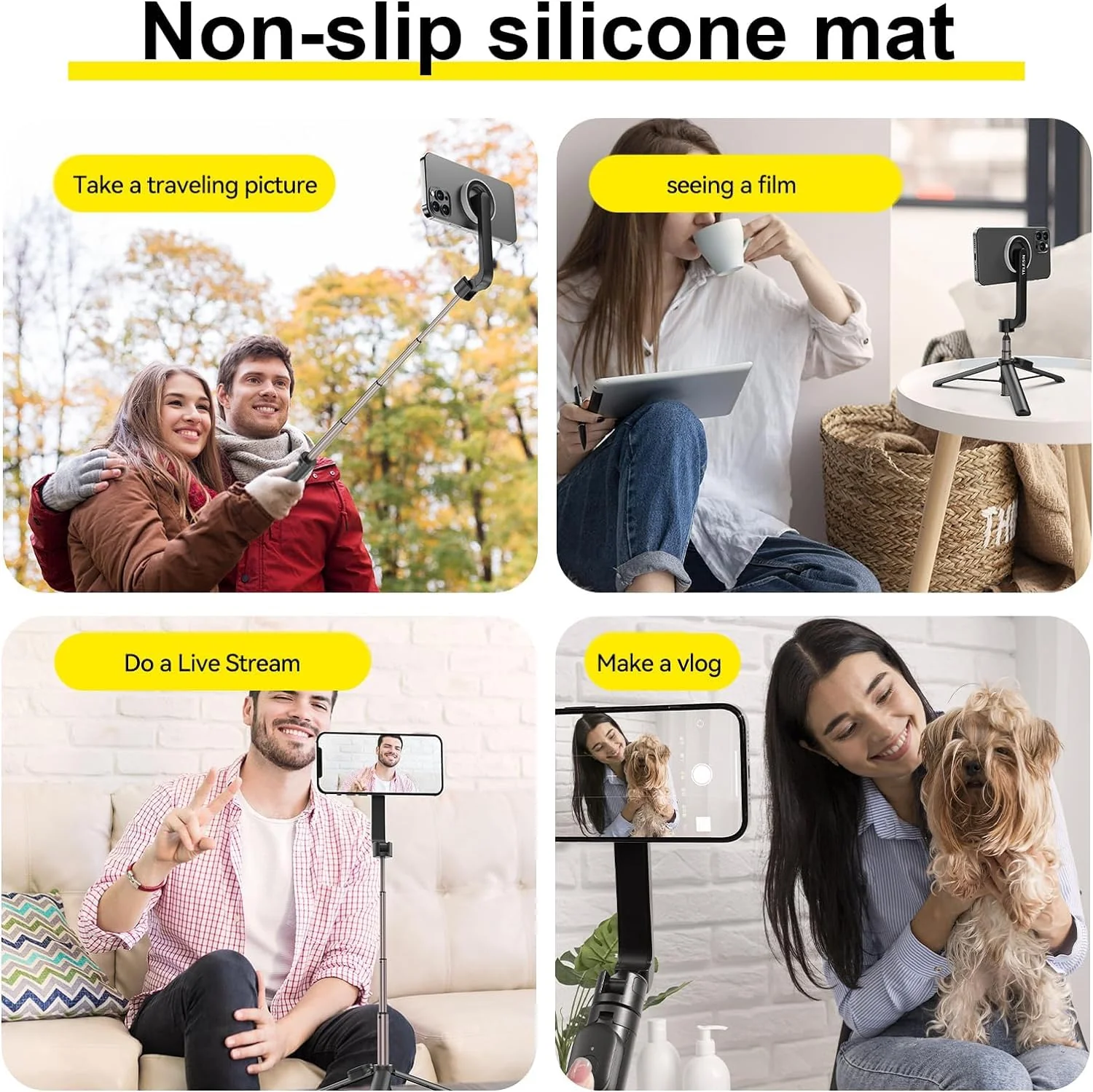 Tripod for iPhone, Selfie Stick for iPhone with Remote, Phone Tripod for Recording,Compatible with All Cell Phone and Camera, A67P-C (52") A67P-C-52" - Image 6