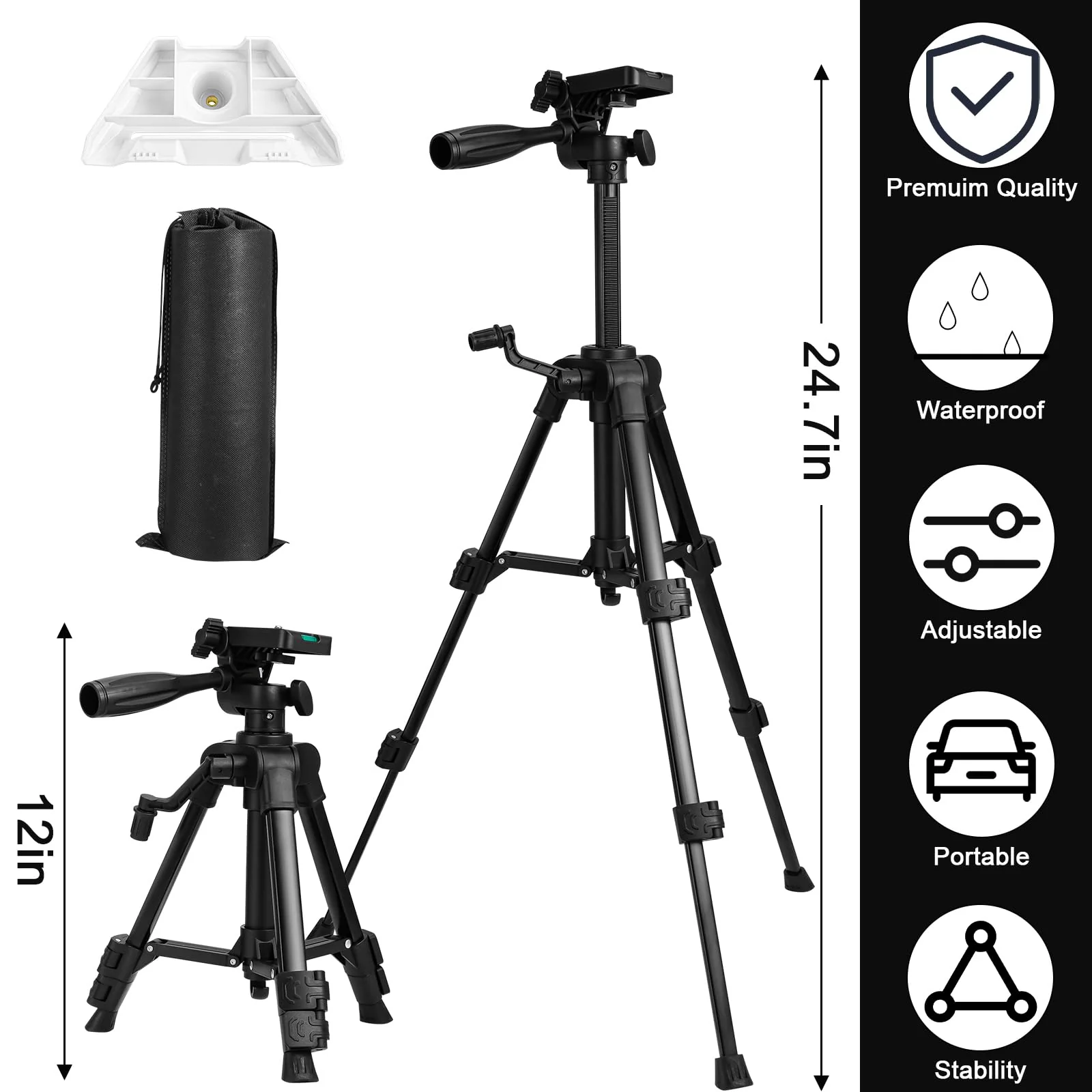 Tripod for Starlink Mini, Tripod Mount with Adapter for Starlink Mini 1/4”Srew, Portable Satellite Mounting Kit for Starlink Mini Accessories, Adjustable Tripod and Adapter Kit for Starlink Gen 4(V4) - Image 7