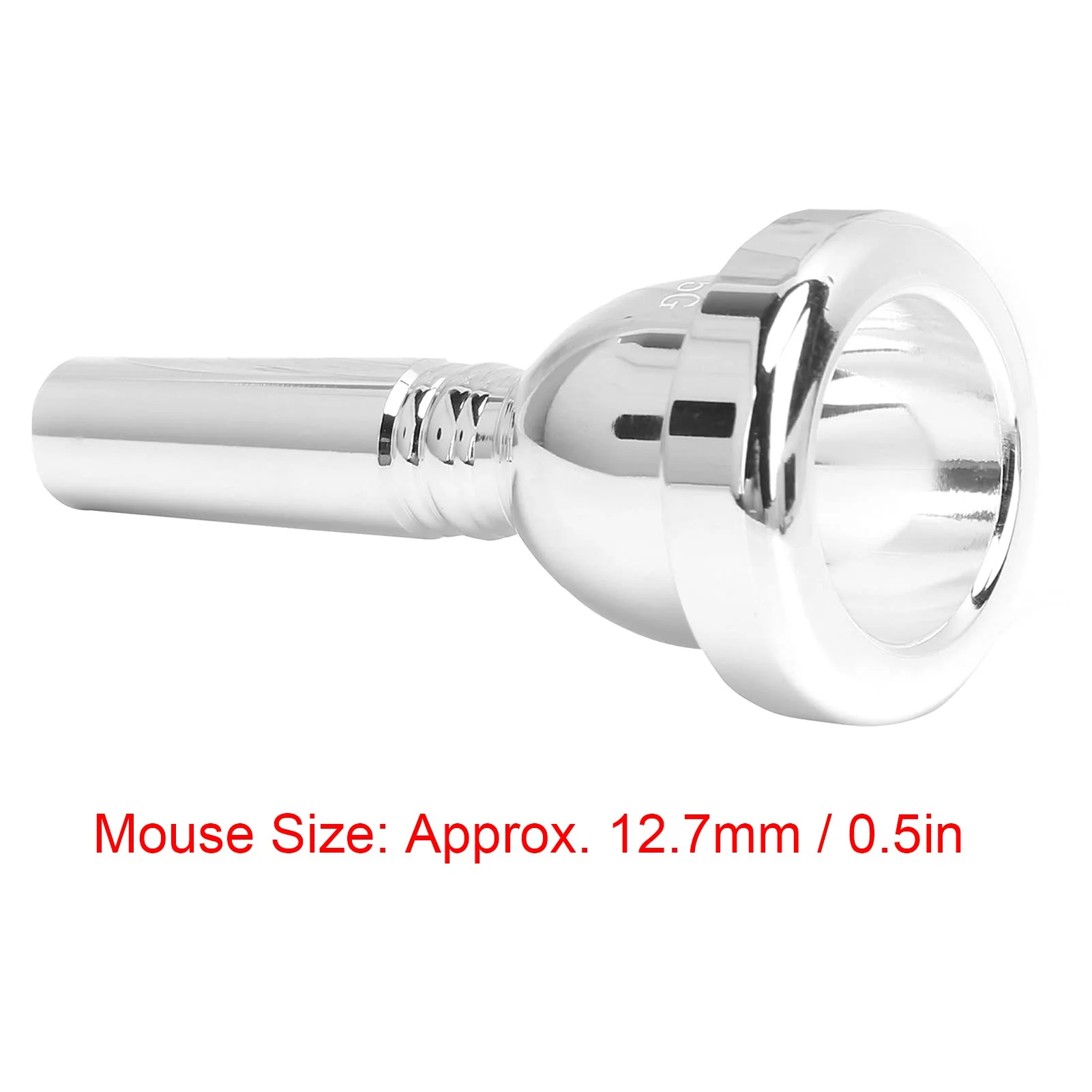 Trombone Mouthpiece, Brass Tenor Large Shank Trombone Mouthpiece Professonal Silver Plated Mouthpiece, 12.7mm 5G Trombone Accessory Replacement, TR‑03 (Silver) - Image 3