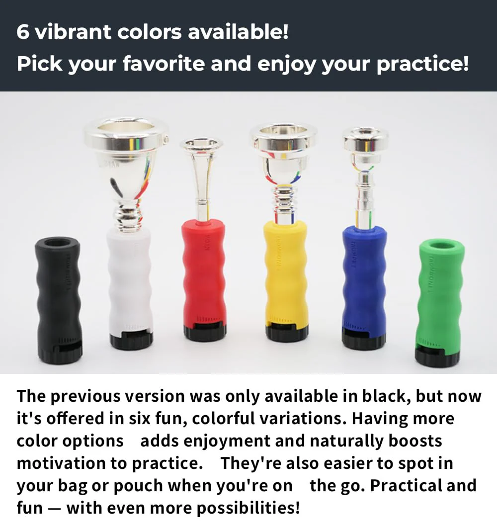 Trombone Mouthpiece Buzzing Practice Tool – Anywhere Practice & Warm-up – Large Shank for Trombone & Euphonium – BRASS BUZZ TRAINER (Blue) Blue - Image 6