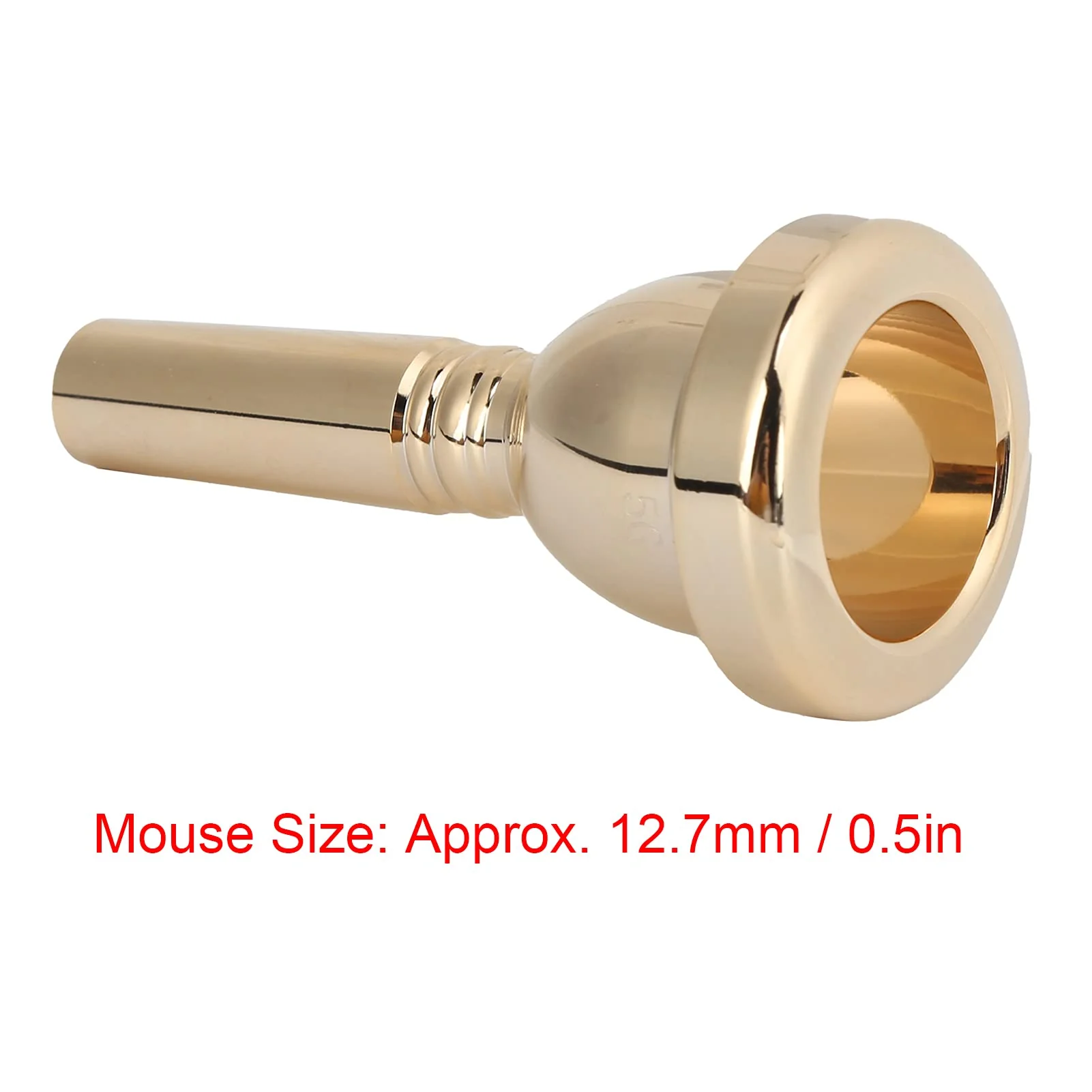 Trombone Mouthpiece Silver Plated Mouthpiece Tenor Large Shank Mouth Piece 12.7mm Trombone Accessory Replacement(Gold) Gold - Image 2