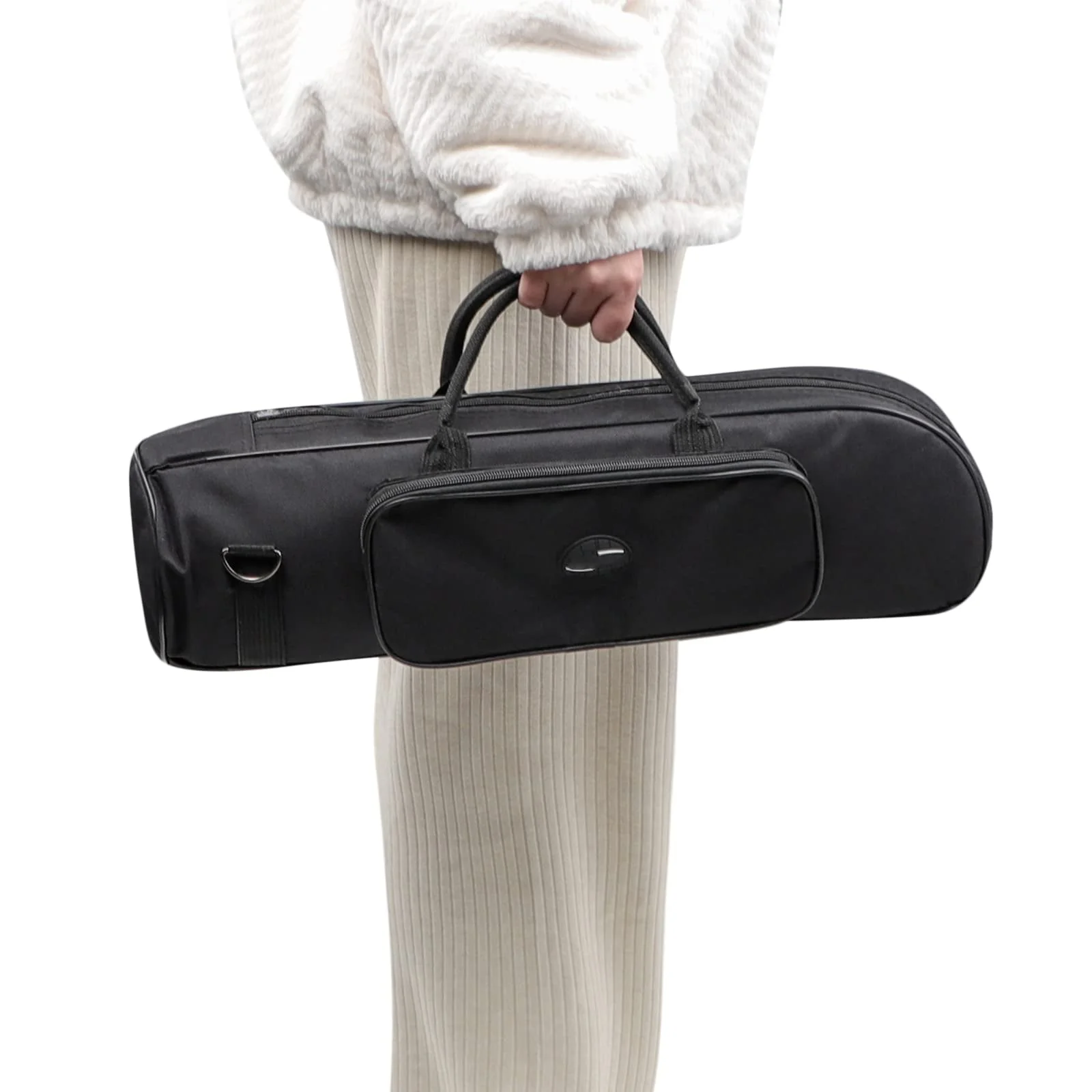 Trumpet Carrying Bag Waterproof Trumpet Gig Bag Portable Wind Instrument Bag Case Lightweight Padded Musical Bag Durable Trumpet Accessories with Adjustable Shoulder Strap Black - Image 7