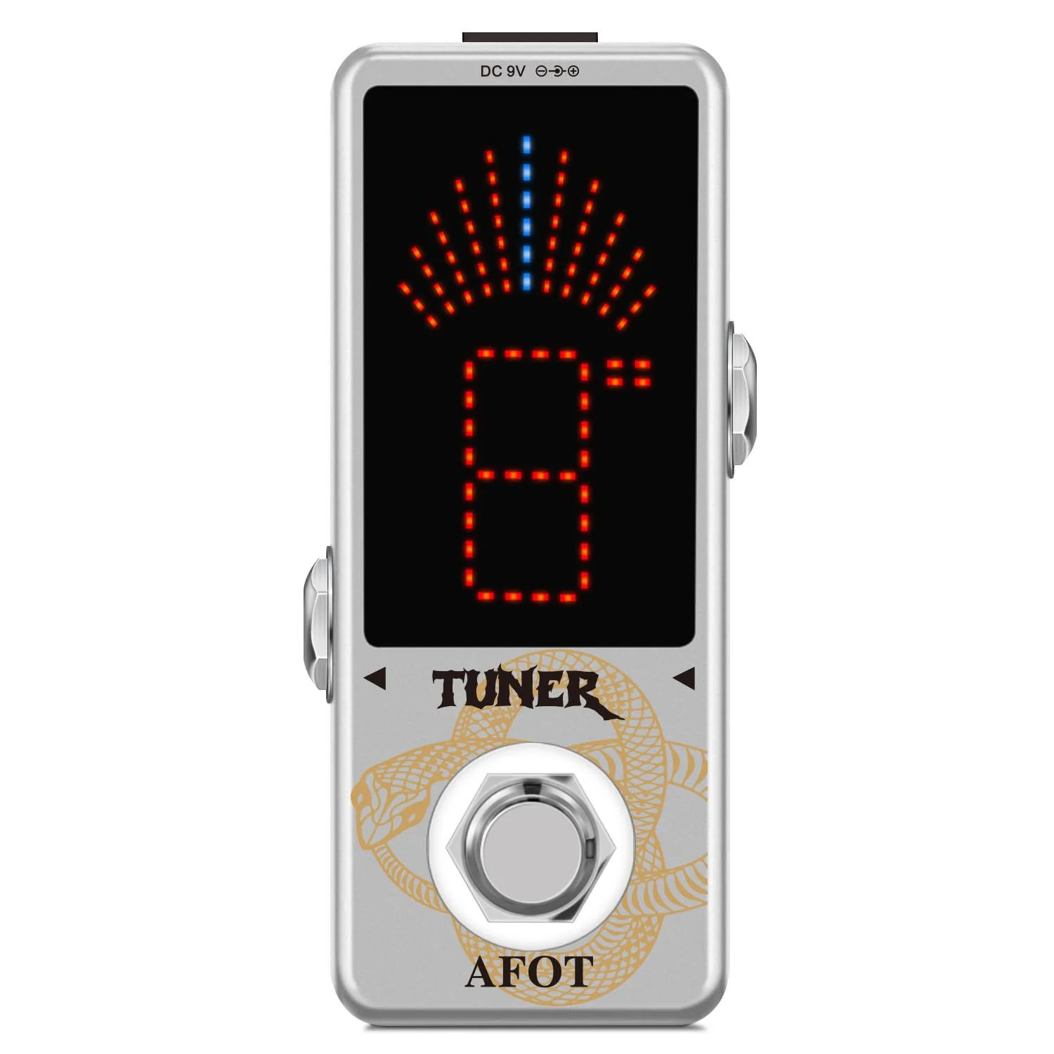 Tuner Pedal,Chromatic Guitar Tuner Pedal Fast and Accuate Tuner for High Precision ± 1 Cent with Pitch Indicator for Electric Guitar and Bass True Bypass White Tuner