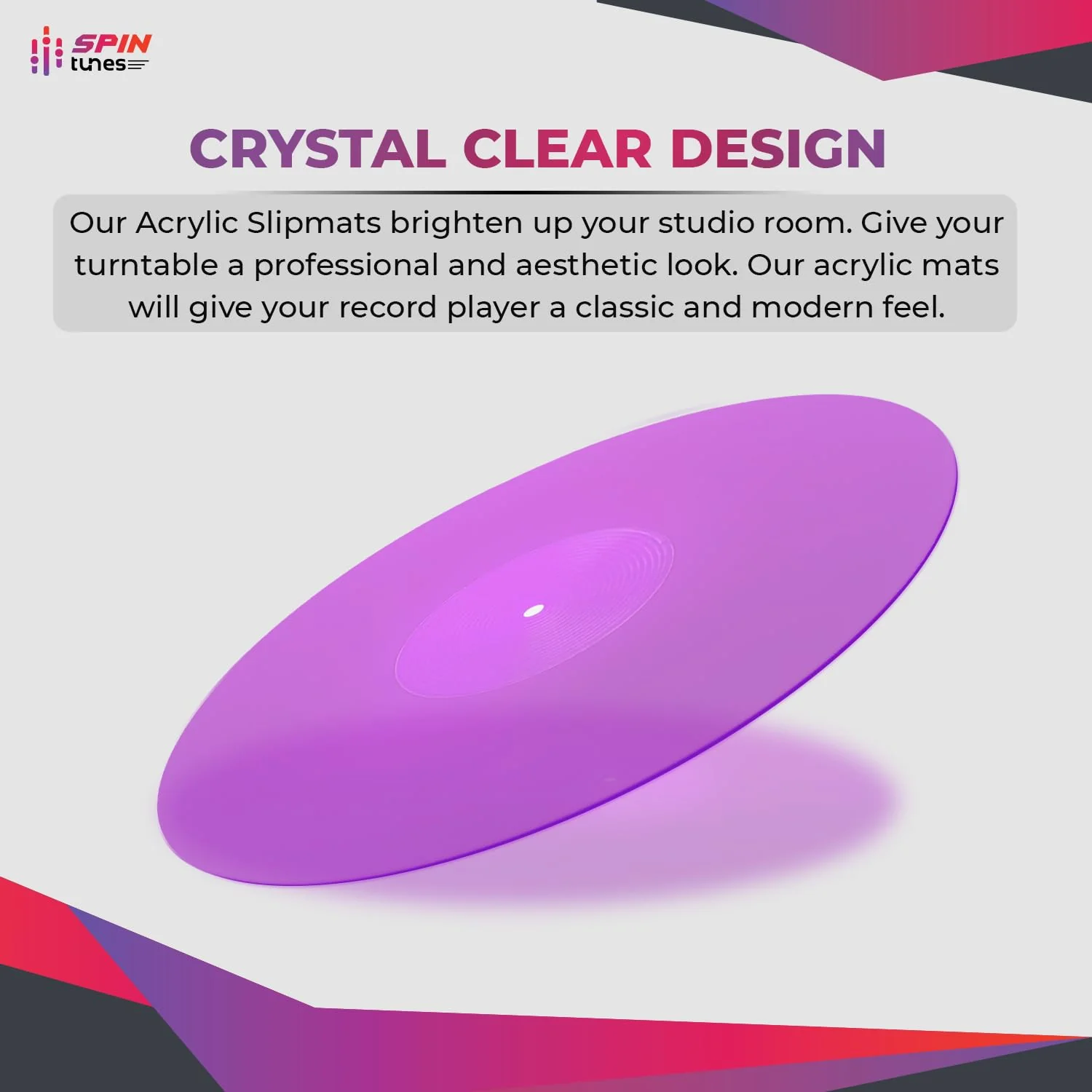 Turntable Mat, Acrylic Turntable Mat for Vinyl LP Record Players, 2.7mm Thick for Better Sound Support on Record Players, Provides Antistatic and Tighter bass, Turntable Platter (Purple) Purple - Image 6