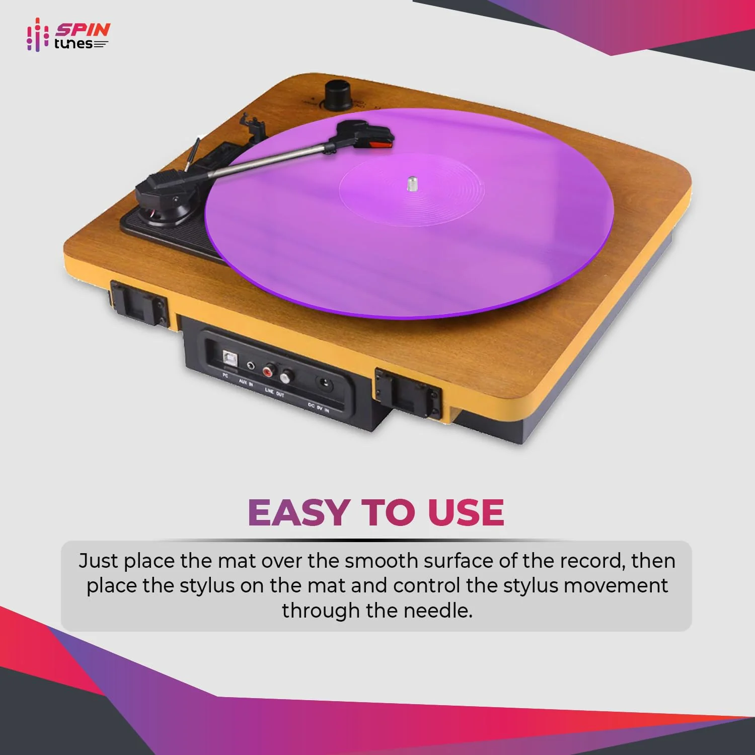 Turntable Mat, Acrylic Turntable Mat for Vinyl LP Record Players, 2.7mm Thick for Better Sound Support on Record Players, Provides Antistatic and Tighter bass, Turntable Platter (Purple) Purple - Image 7