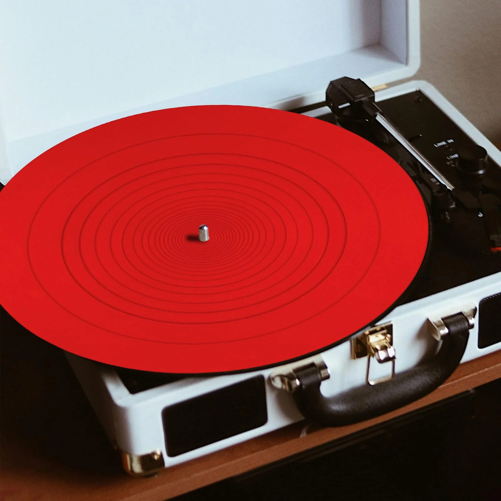 Turntable Platter Mat, 12 Inch Diameter Silicone Turntable Mat Anti-Static Anti-Slip Turntable Pad Record Player Mat LP Slipmat for Vinyl Record Mat Replacement Accessories (Red) Red - Image 5