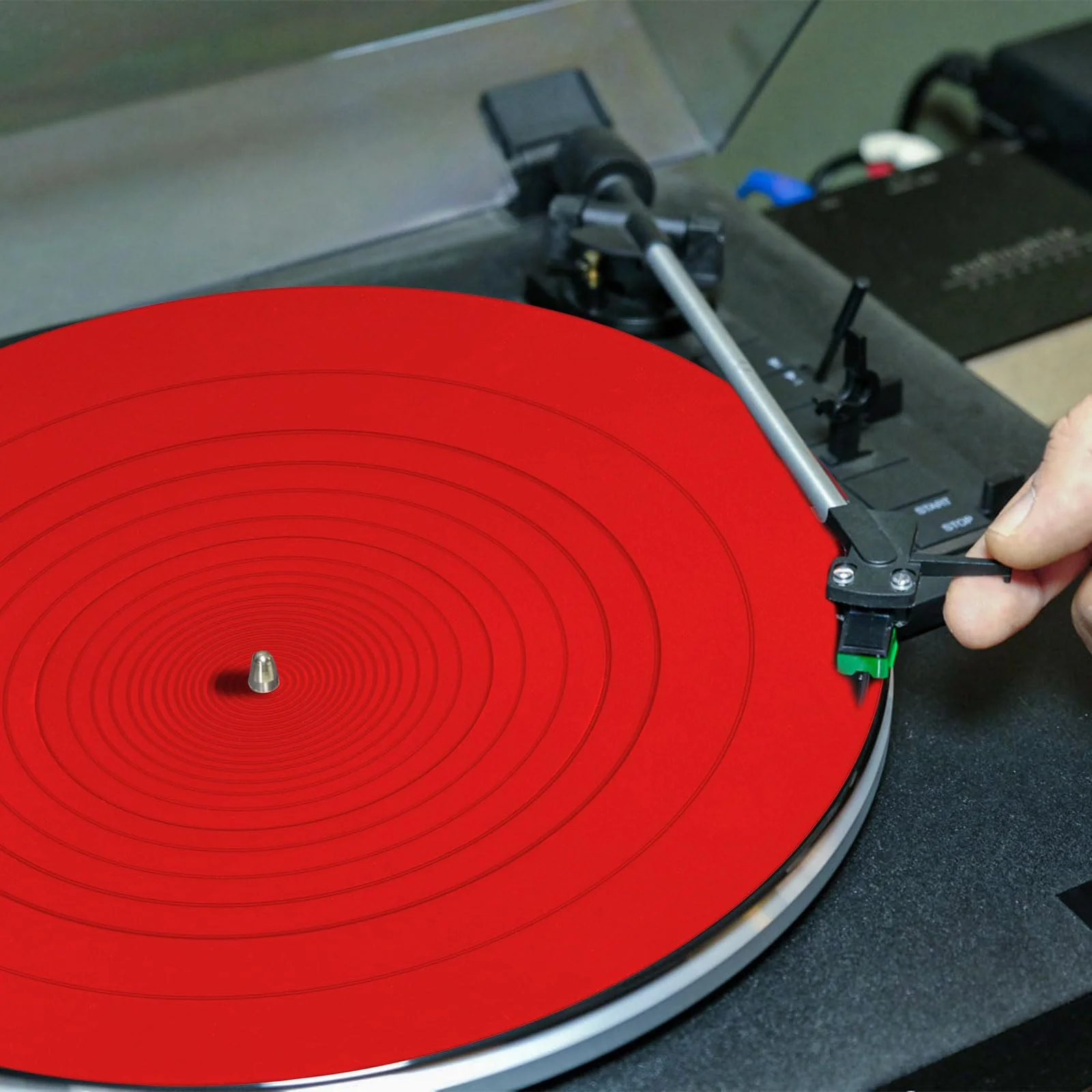 Turntable Platter Mat, 12 Inch Diameter Silicone Turntable Mat Anti-Static Anti-Slip Turntable Pad Record Player Mat LP Slipmat for Vinyl Record Mat Replacement Accessories (Red) Red - Image 6