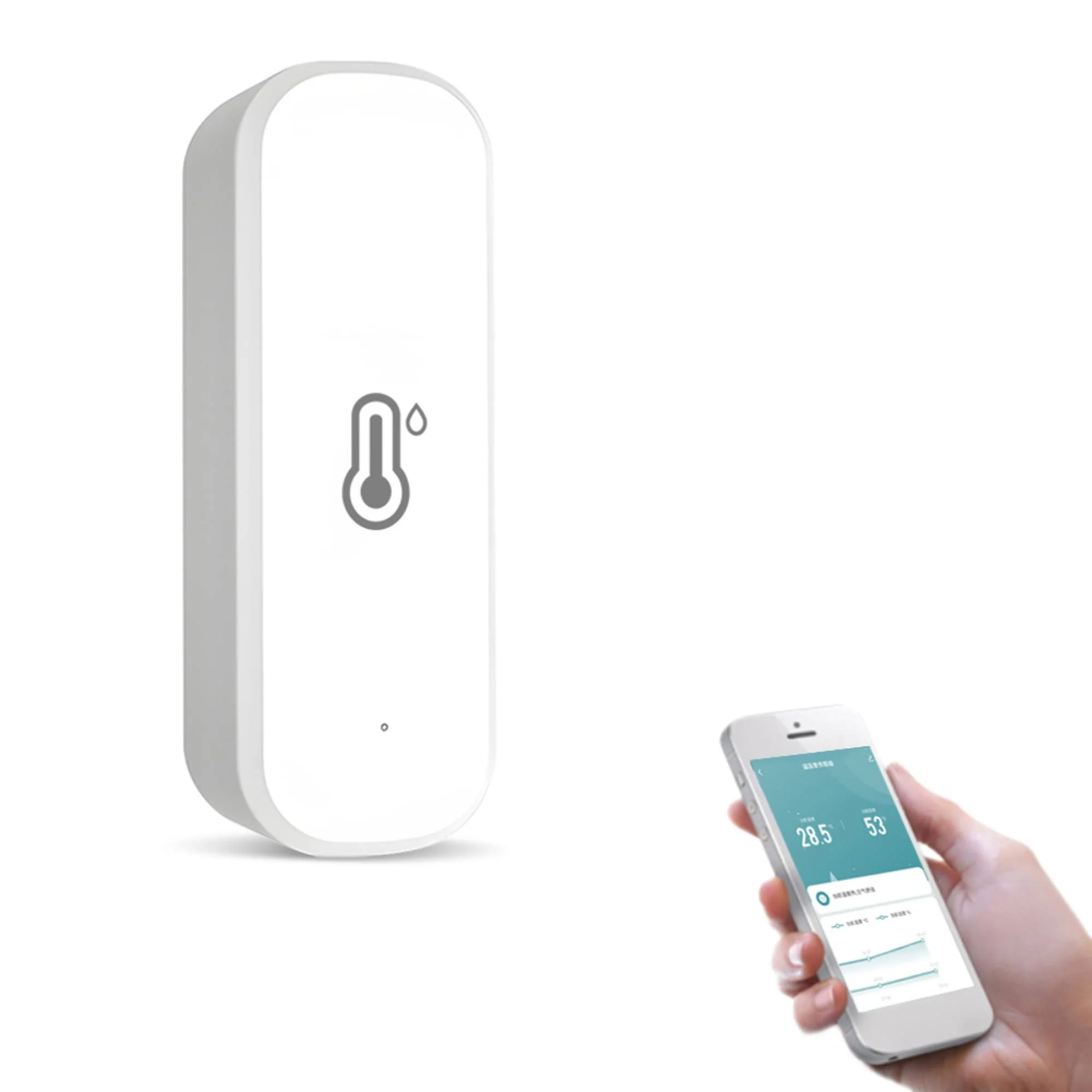 Tuya Zigbee Home Hygrometer Thermometer Sensor WiFi Temperature Humidity Sensor with Wireless Smart Temperature Humidity Detector 1 Zigbee (Need zigbee gateway)