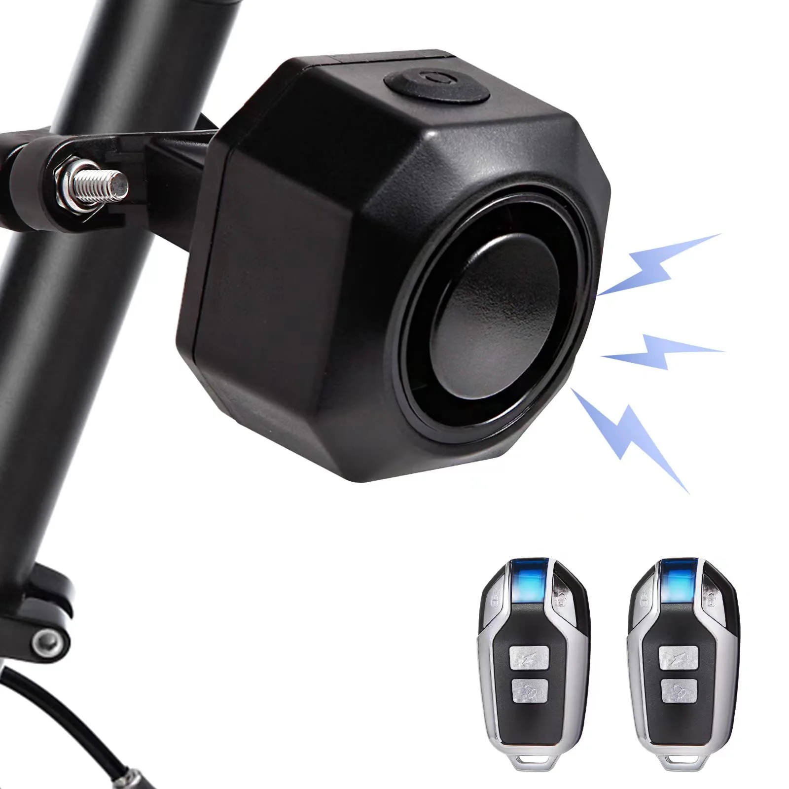 Two Packs Bike Horn Electric Vehicle Alarm Wireless Vibration Alarm System with Motion Sensor Waterproof Rechargeable Antitheft Alarm for Ebikes Bike Scooter SF32 Alarm two packs - Image 6