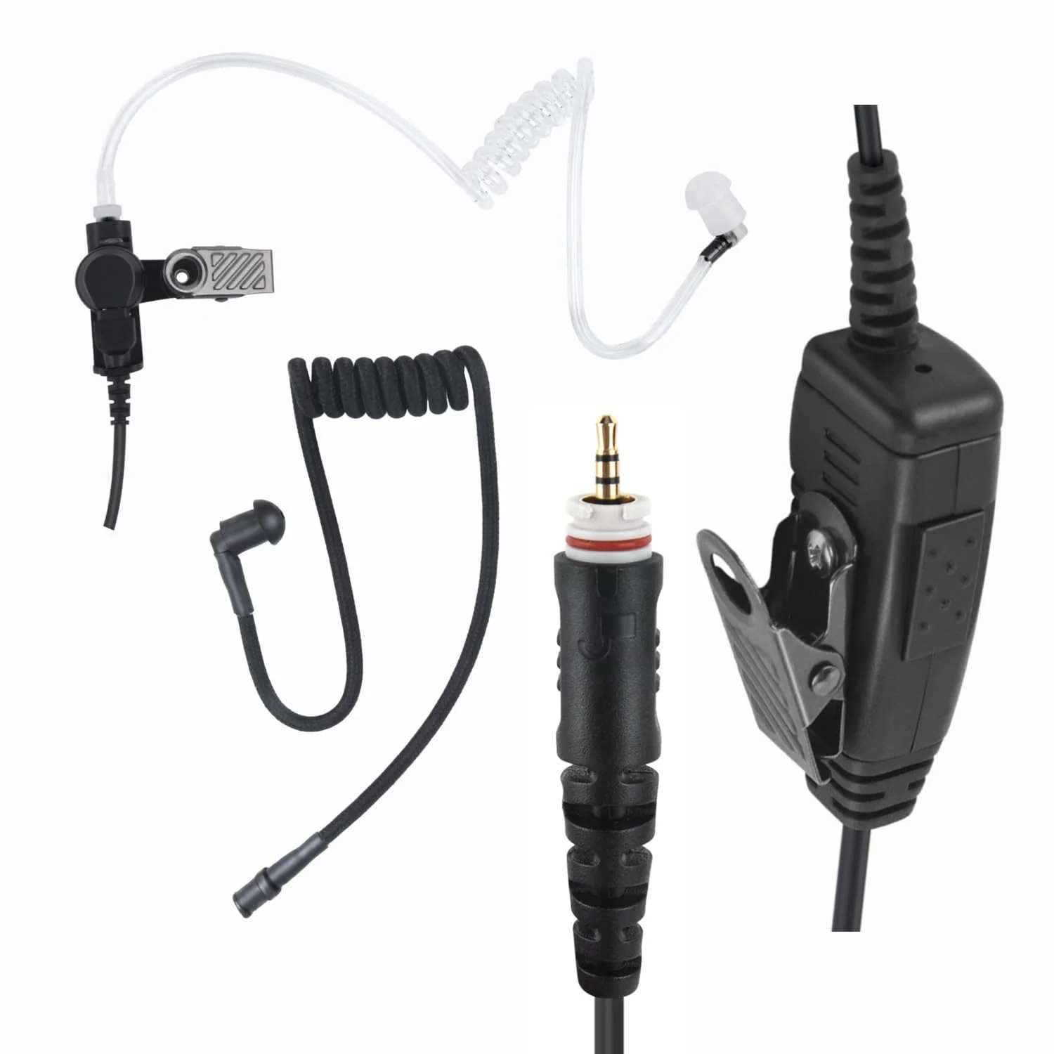 Two Way Radio Ear Set Headset Headphone Ear Piece Earpiece with Ptt Mic Compatible for Motorola clp 1010e 1080e clp1010e clp1080e Walkie Talkie(Acoustic Tube)