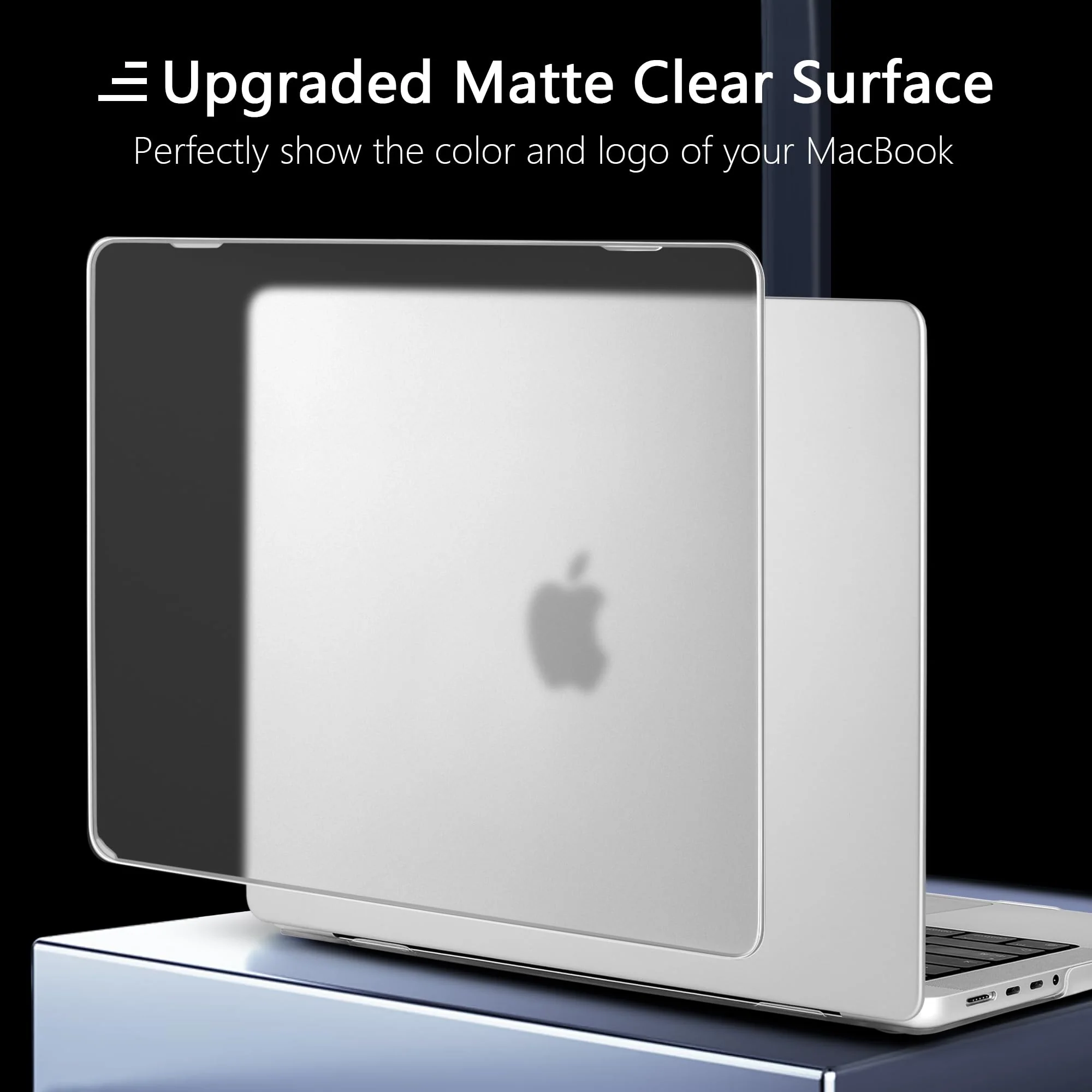 TWOLSKOO for M3 MacBook Pro 14 inch Case 2024 2023 2021 A2918 A2992 M2 A2779 M1 A2442 Pro Max, Sturdy & Durable Protective & Ultra Thin Armor Plastic Hard Shell Cover with Type C Adapter, Matte Clear - Image 3