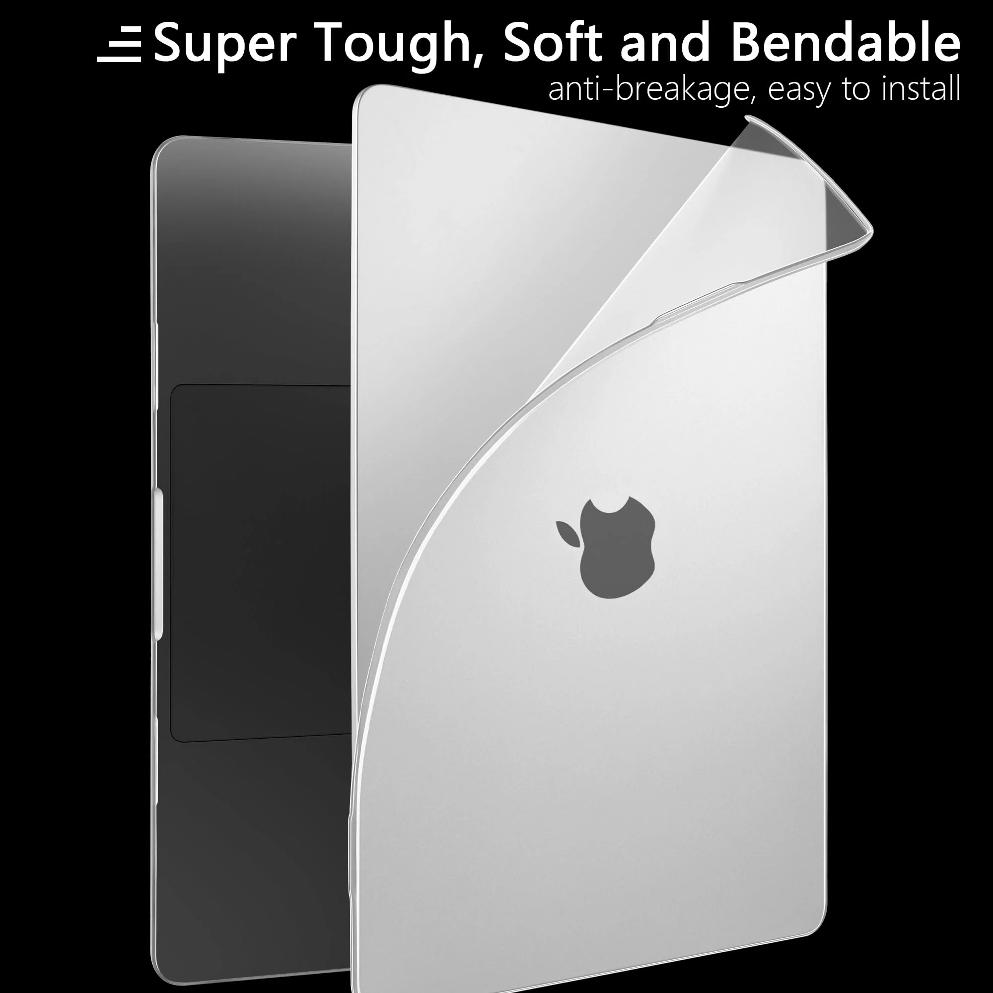 TWOLSKOO for M3 MacBook Pro 14 inch Case 2024 2023 2021 A2918 A2992 M2 A2779 M1 A2442 Pro Max, Sturdy & Durable Protective & Ultra Thin Armor Plastic Hard Shell Cover with Type C Adapter, Matte Clear - Image 7
