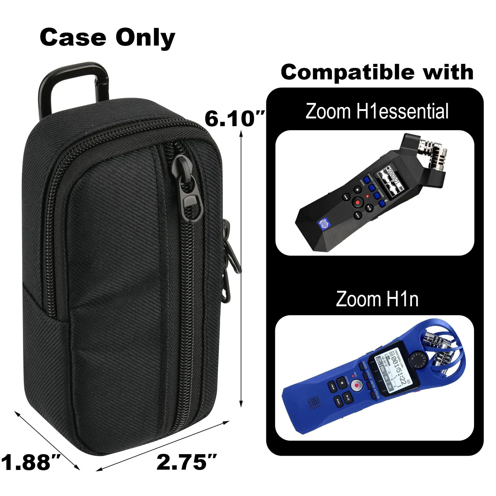 TXEsign Carrying Case for Zoom H1essential and Zoom H1n Stereo Handy Recorder, Protective Storage Bag Portable Travel Case Replacement Handy Recorder Bag Pouch - Image 5