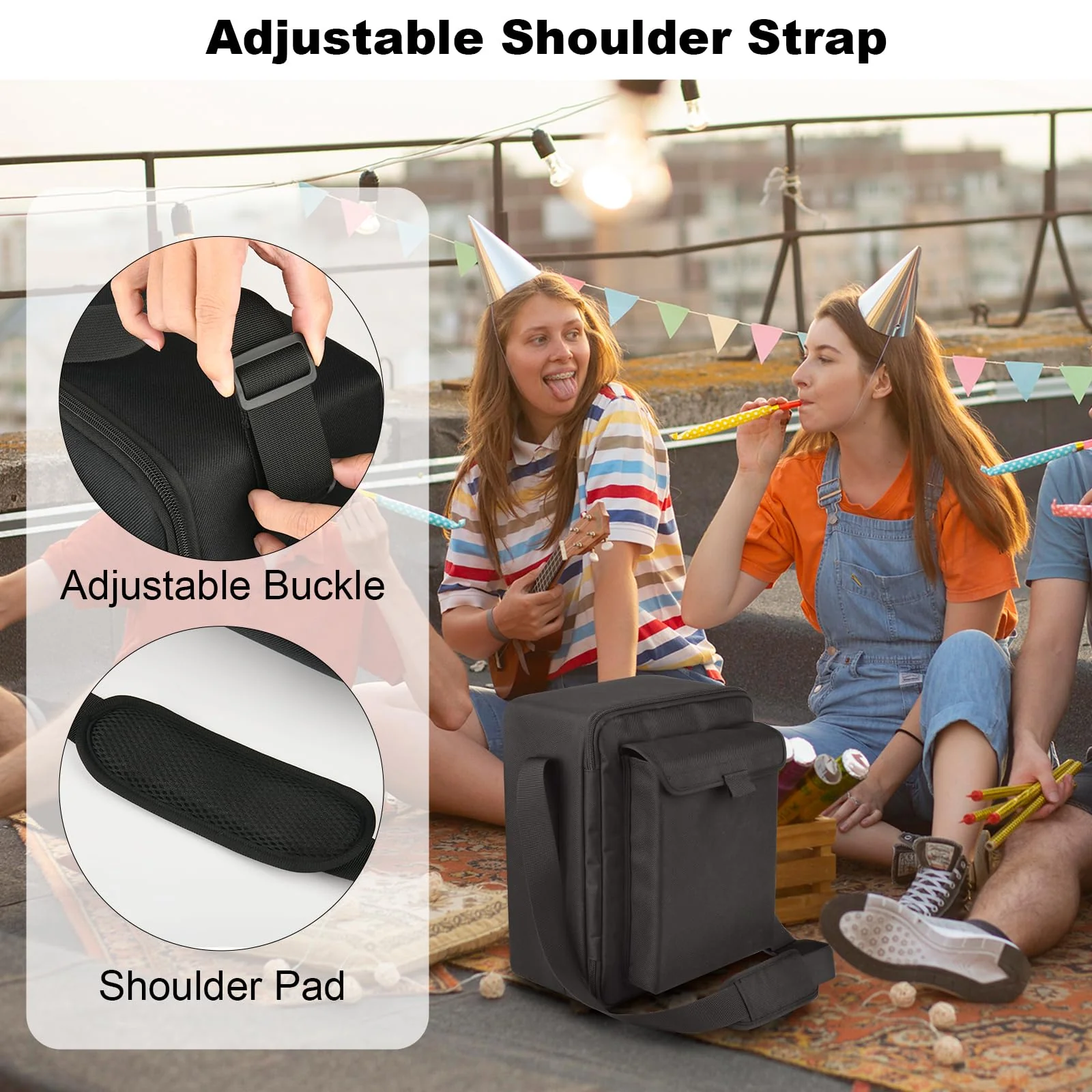 TXEsign Travel Carrying Protective Bag for JYX Karaoke Machine with Two Wireless Microphones, Karaoke Machine Carrier Holder Dust Case w Shoulder Strap Accessory Pocket for PA System - Image 5