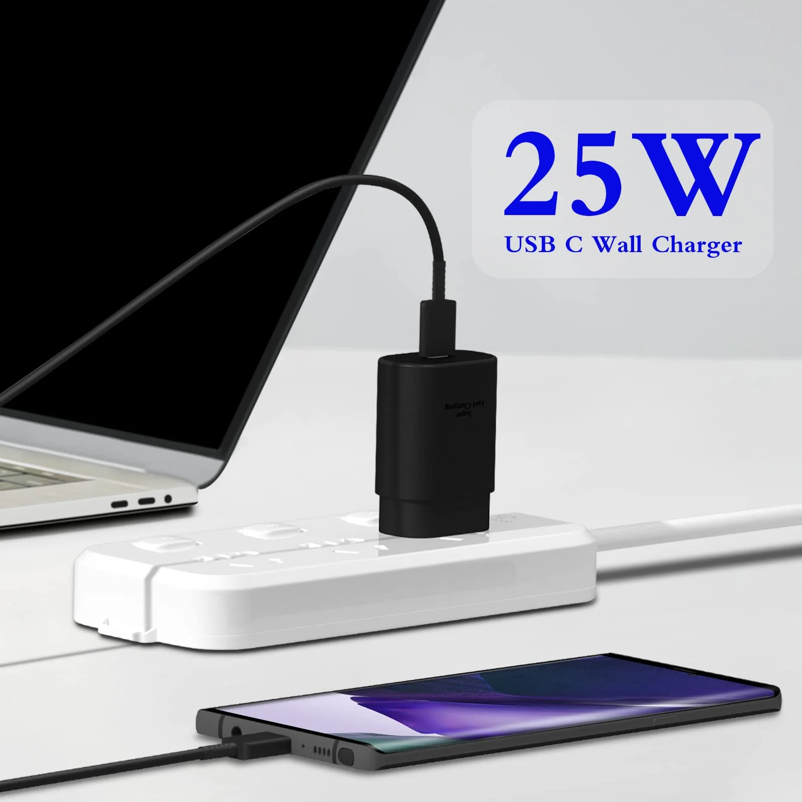 Type C Charger, 2-Pack 25W Type C Super Fast Charging with 6ft Android Type C Phone Charger Cable Compatible with Galaxy S23 Ultra/S23+/S22/S21/S20/Phone 15/15 Plus/15 Pro Max - Image 5