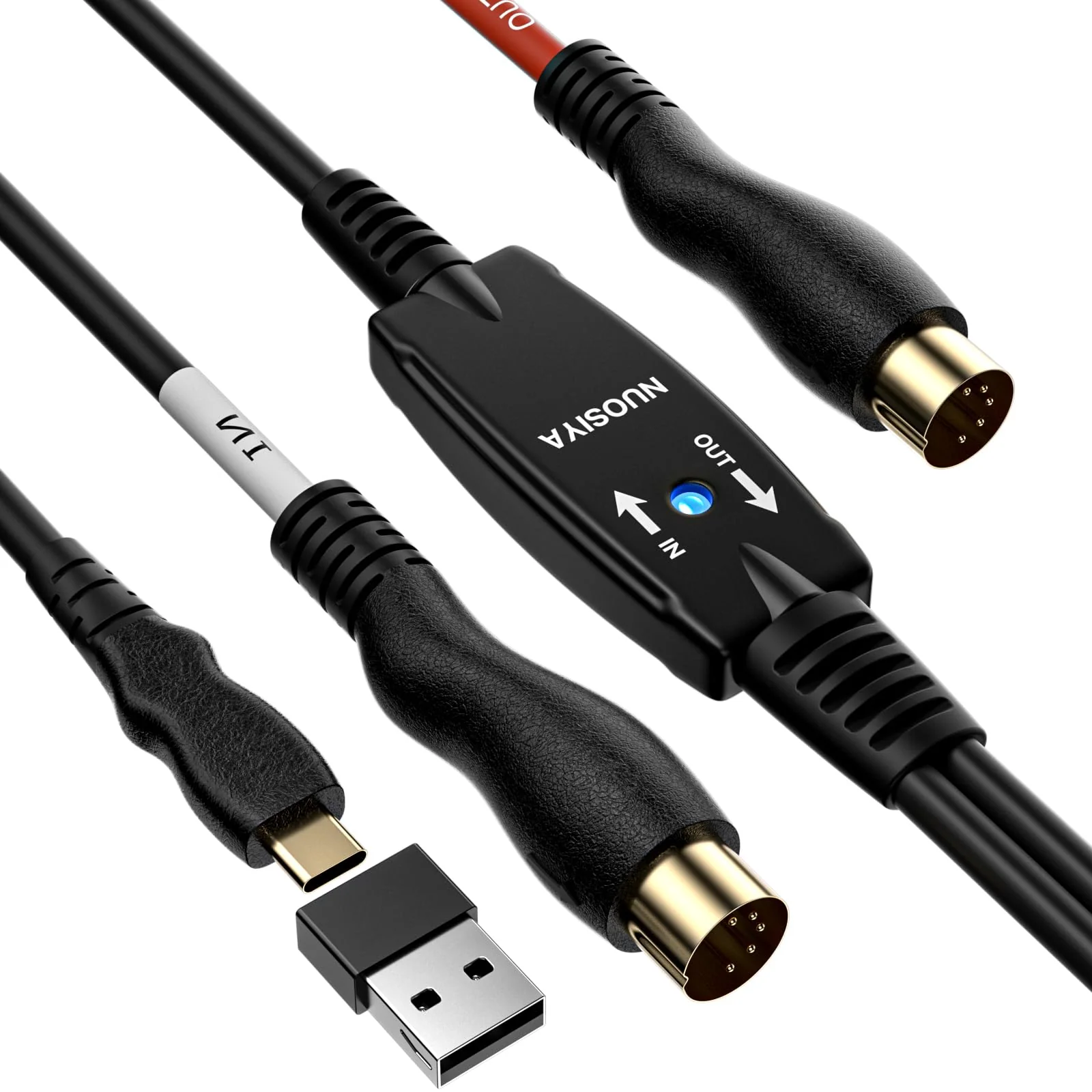 Type-C to MIDI Cable 6.5Ft,Type-C MIDI Interface Adapter,MIDI to Type-C Cable Converter for Music Keyboard Piano to PC Mac Laptop Windows Android
